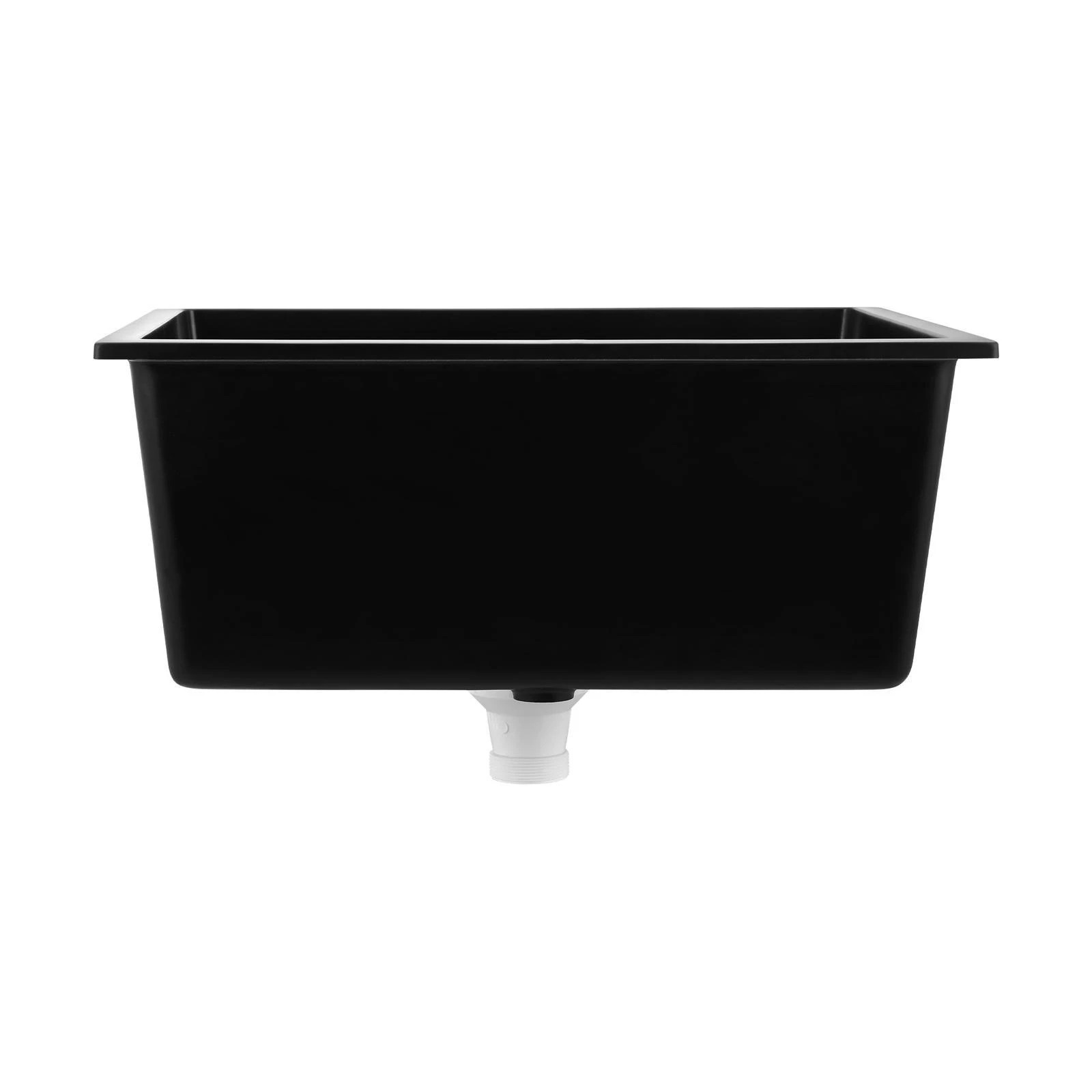 7 Welba Kitchen Sink 70x45cm Granite Stone Sink Laundry Basin Single Bowl - Black, 7 of 8
