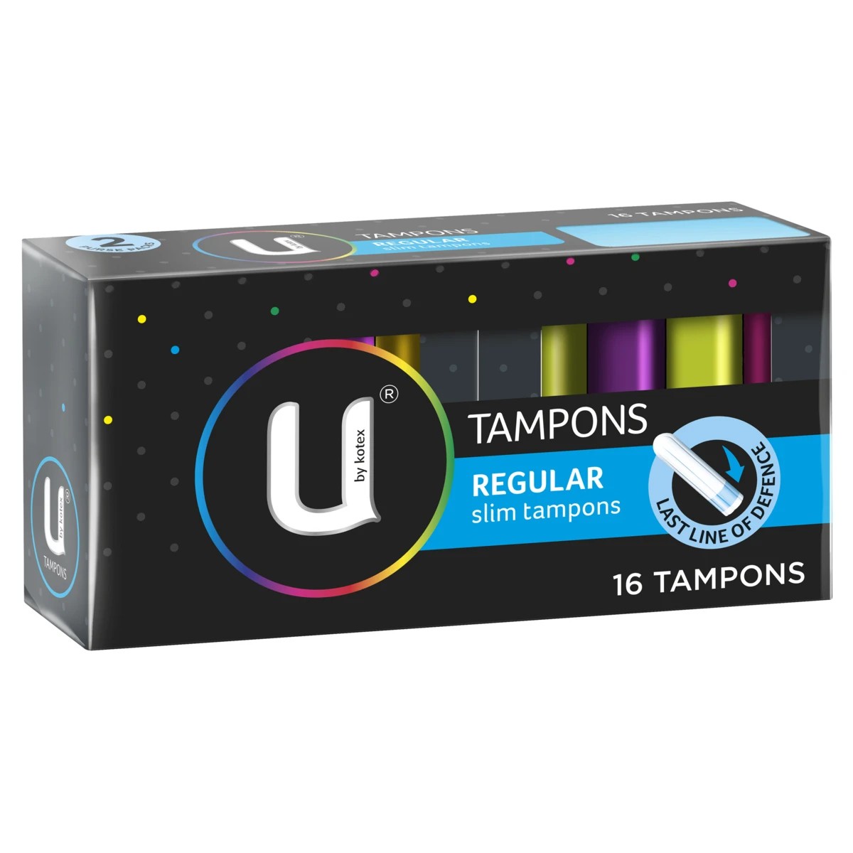 1 U by Kotex 16 Pack Regular Slim Tampons, 1 of 8