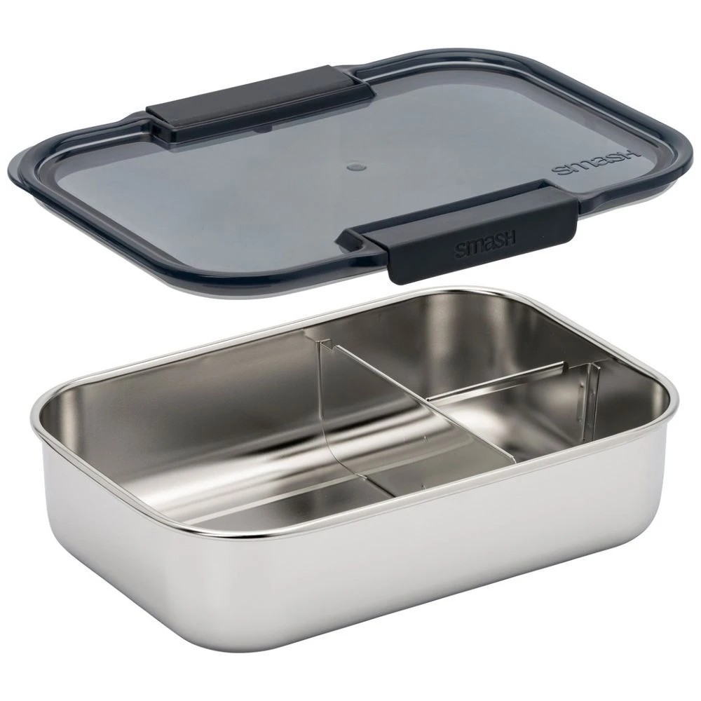 4 Smash 3 Compartment Bento Box 1.3L Charcoal, 4 of 4