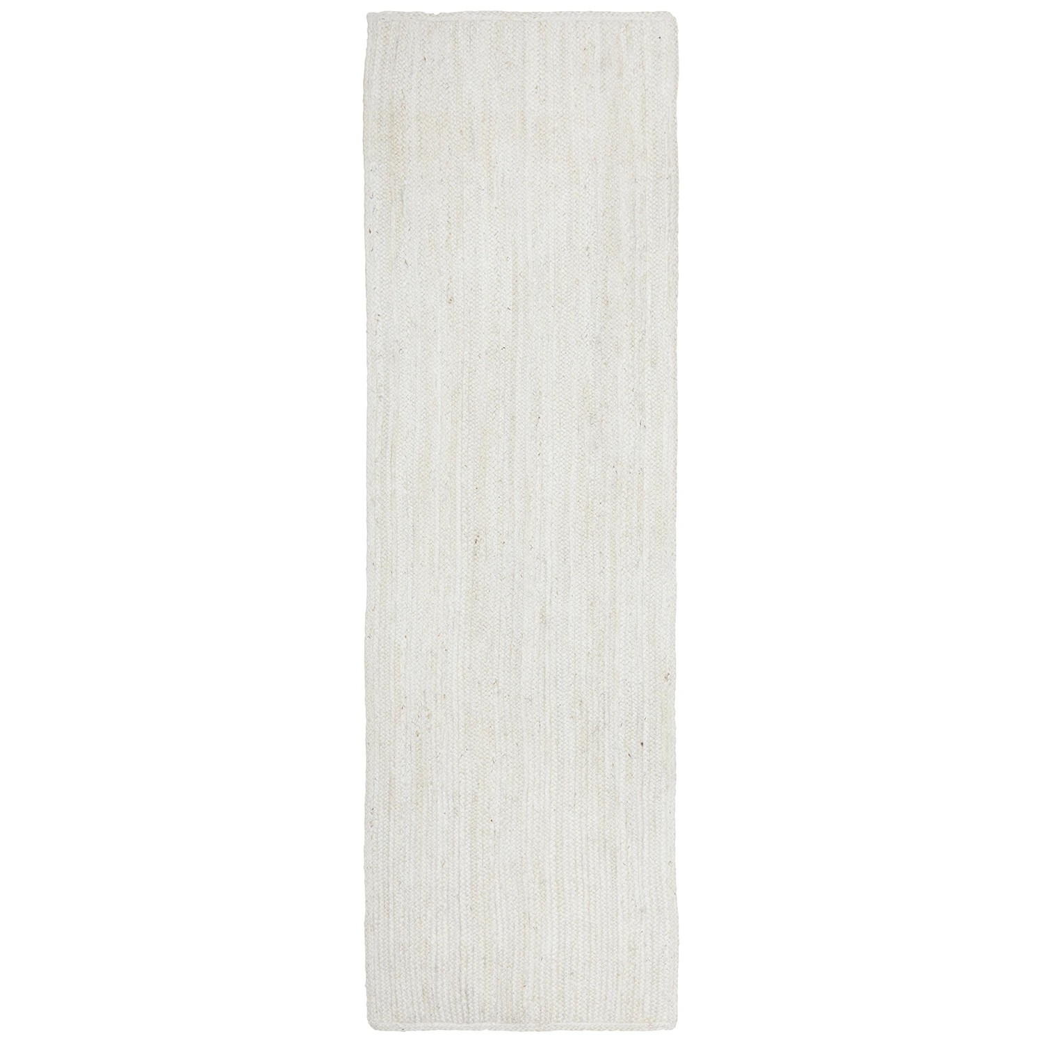 2 Common Ground Rugs Shoreline White 300x80cm - Medium Runner Hand Braided Jute Rug - Natural, 2 of 9