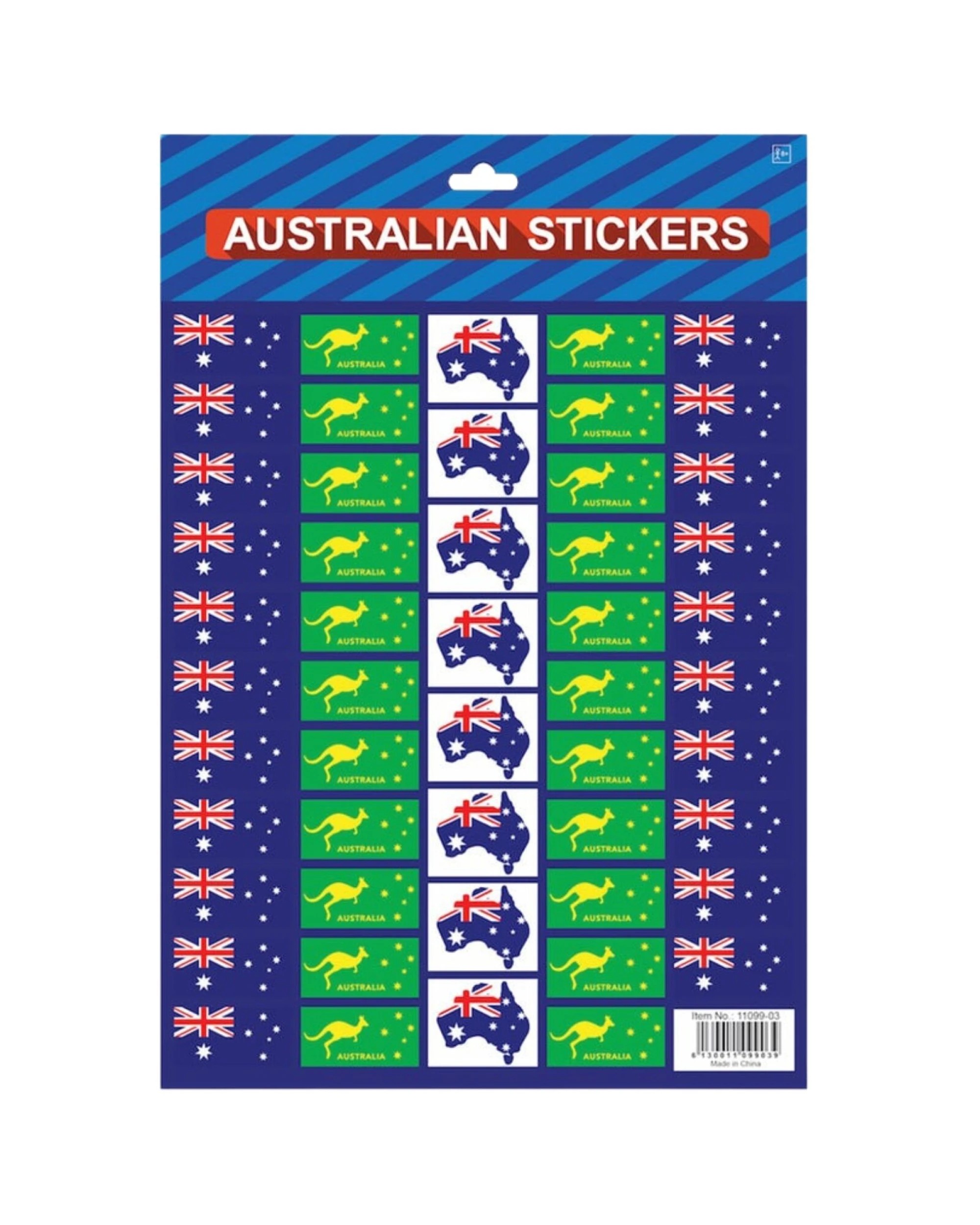 1 BR Costumes Australian Flag Stickers – A4 Sheet of Festive Stickers for  Celebrations, 1 of 1
