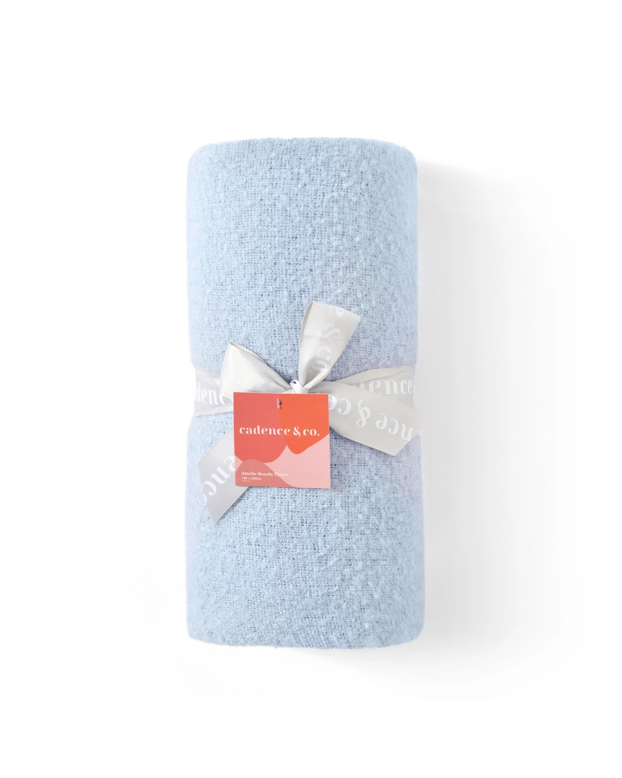 4 Cadence & Co. Amelie Super Soft Boucle Throw 180x200cm - Powder Blue, 4 of 5