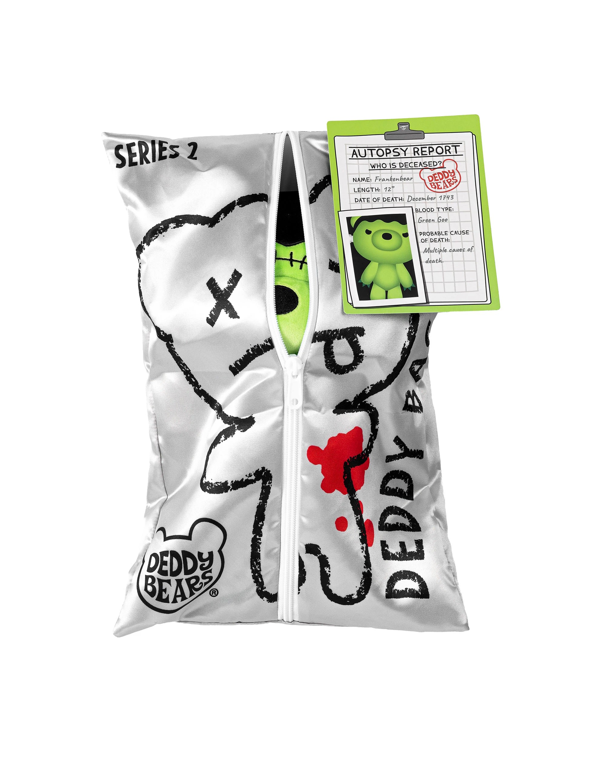 2 Deddy Bears - Frankenbear, Series 2, Plush in Bag, Soft Toy, Green, 30cm (Height) - Green, 2 of 4