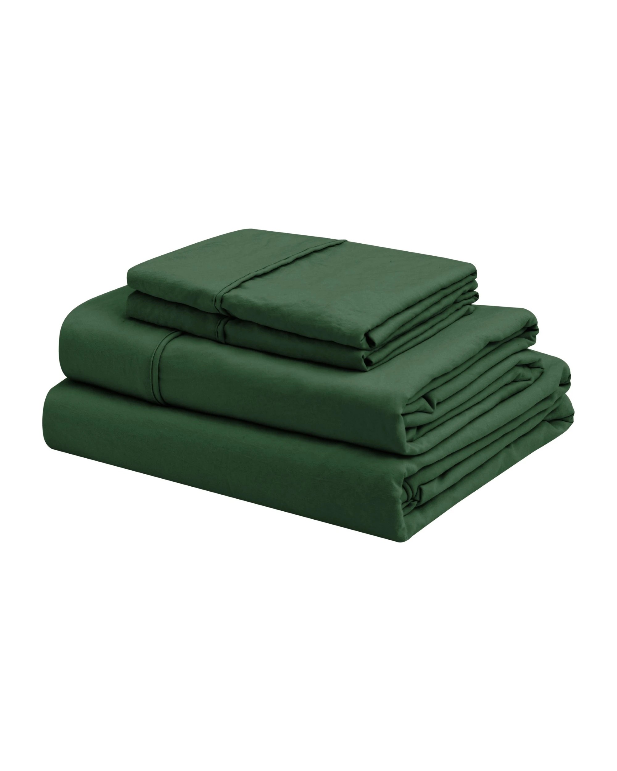 7 Dreamaker Superfine Washed Microfibre Sheet Set - King Bed - Hunter Green, 7 of 7