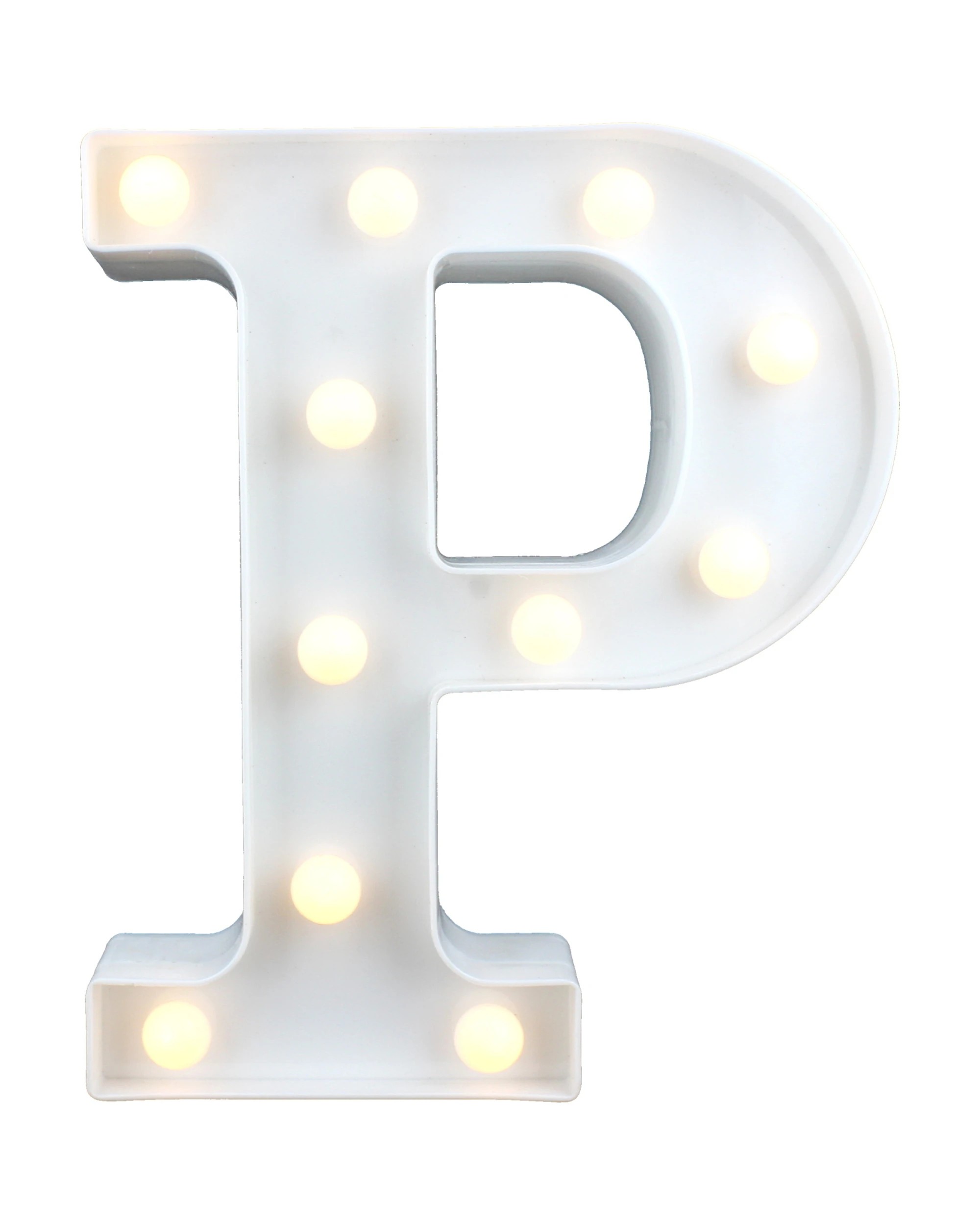 1 Partyrama LED Light Up Letter P White, 1 of 3