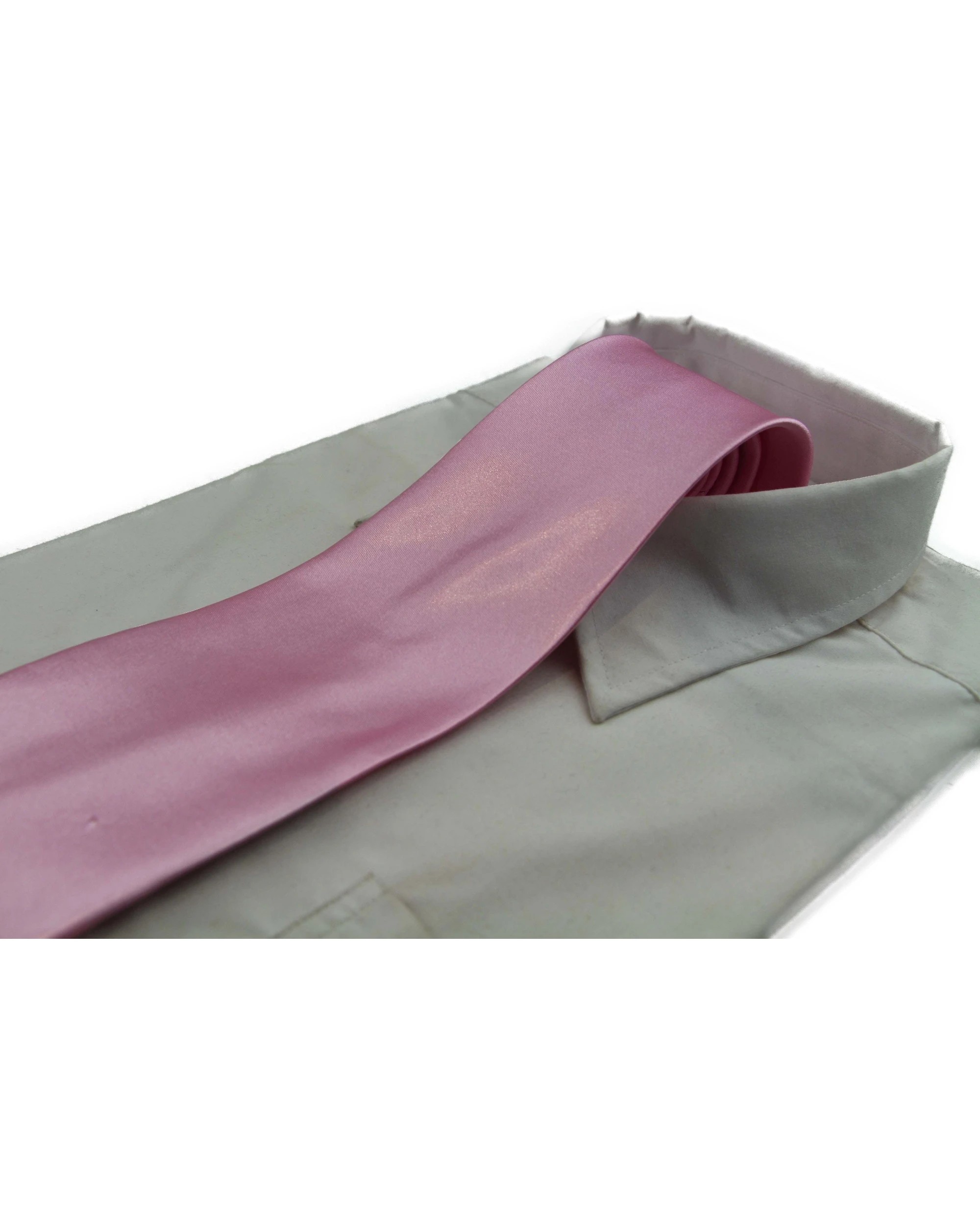 1 Zasel Mens Baby Pink Classic 10cm Plain Neck Tie, 1 of 1