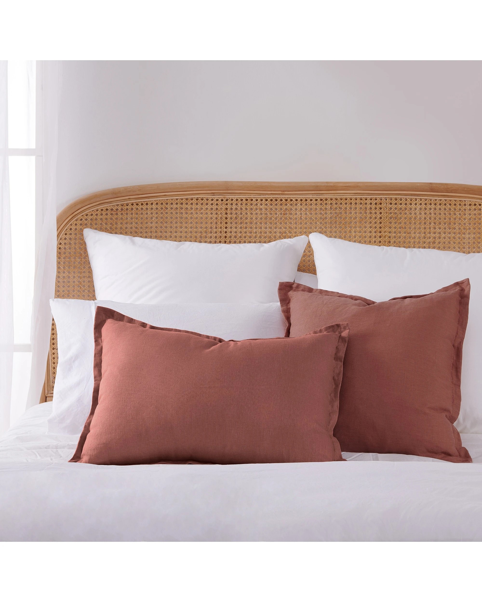 8 Natural Home ARDENNE Washed French Linen Rectangular Cushion with Oxford Edge 40x60cm - Clay, 8 of 9