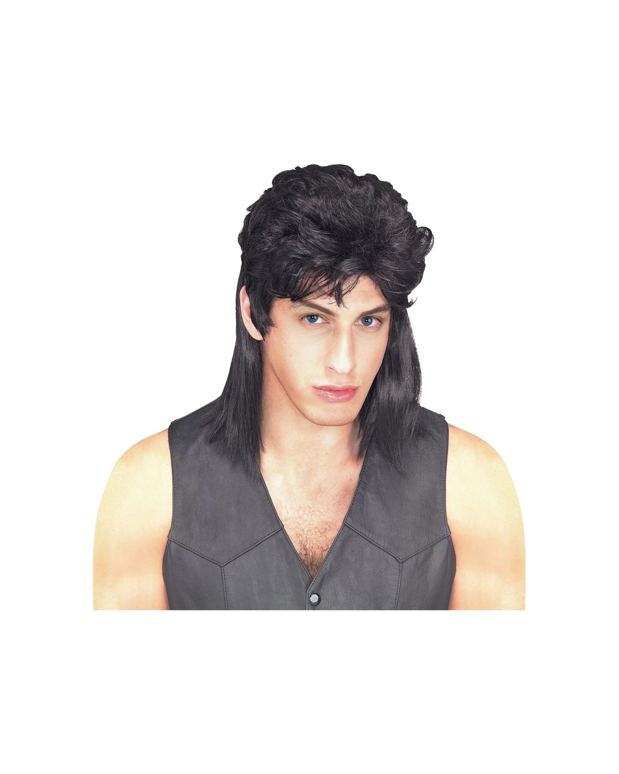 1 Rubies Mullet Wig Adult Fake Hair Costume Party Accessory - Black, 1 of 1