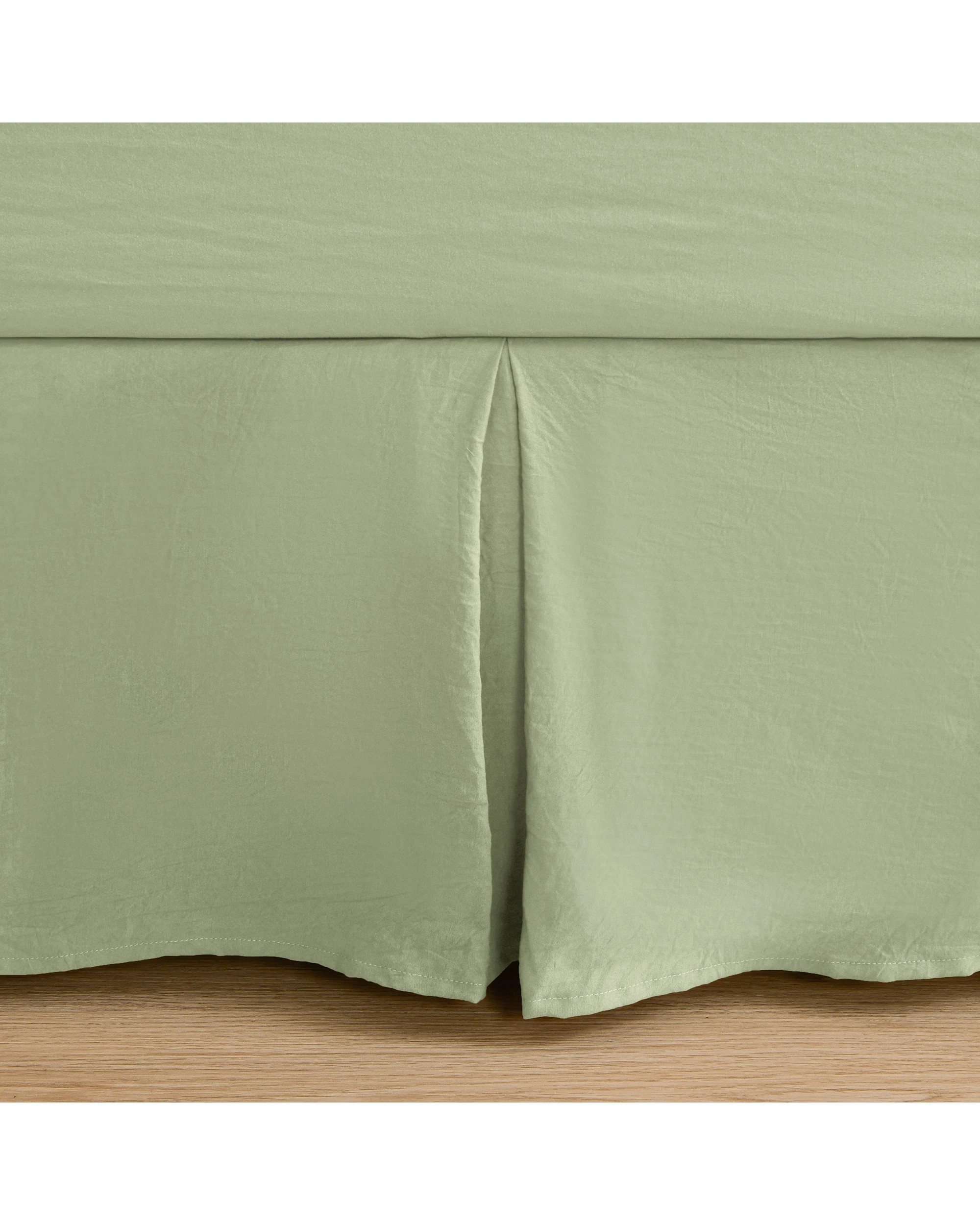 6 Dreamaker Superfine Washed Microfibre Pleated Valance - Queen Bed - Sage Green, 6 of 9