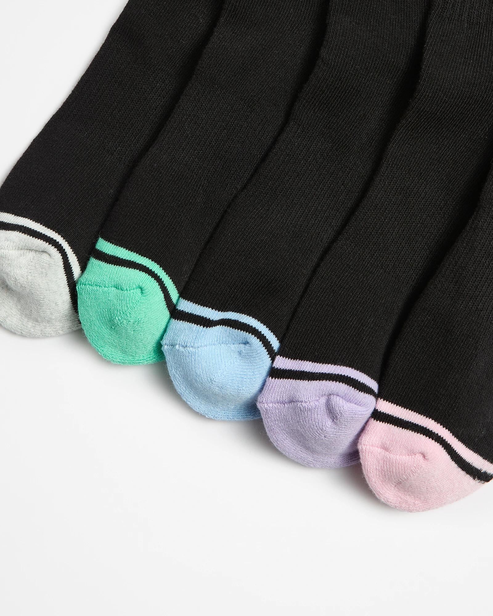 2 Target Active Australian Cotton Blend 5 Pack Quarter Crew Socks BLACK, 2 of 3