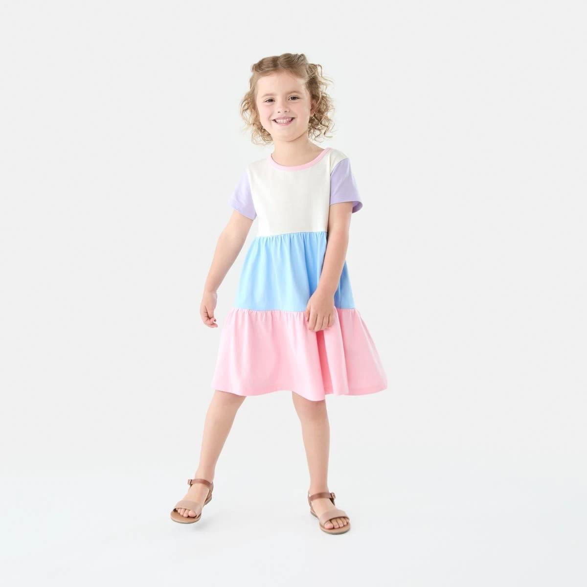 7 Short Sleeve Colour Block Jersey Dress Col Block, 7 of 10