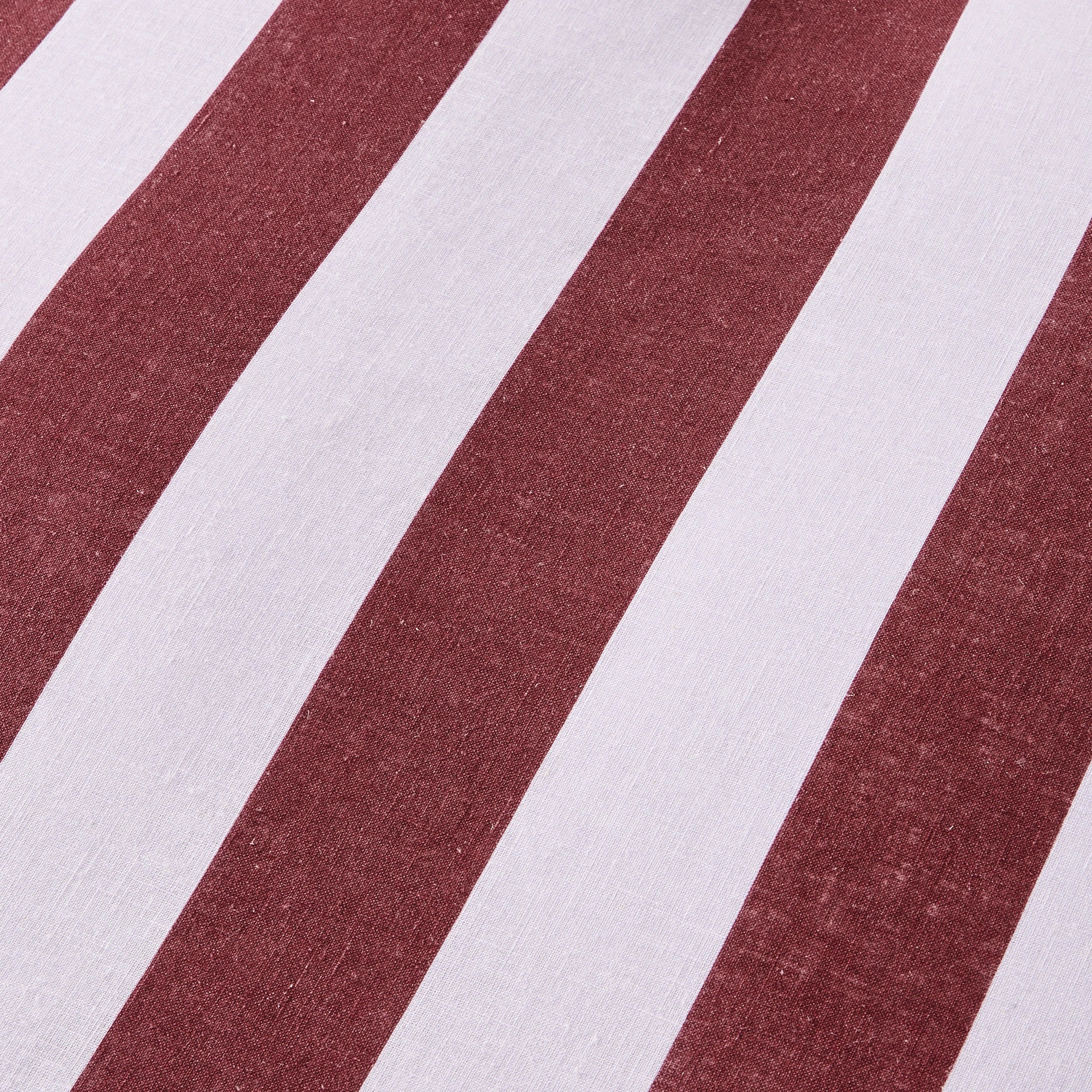 7 Stripe Linen Cotton Quilt Cover Set - Super King Bed, Port and Lilac, 7 of 8