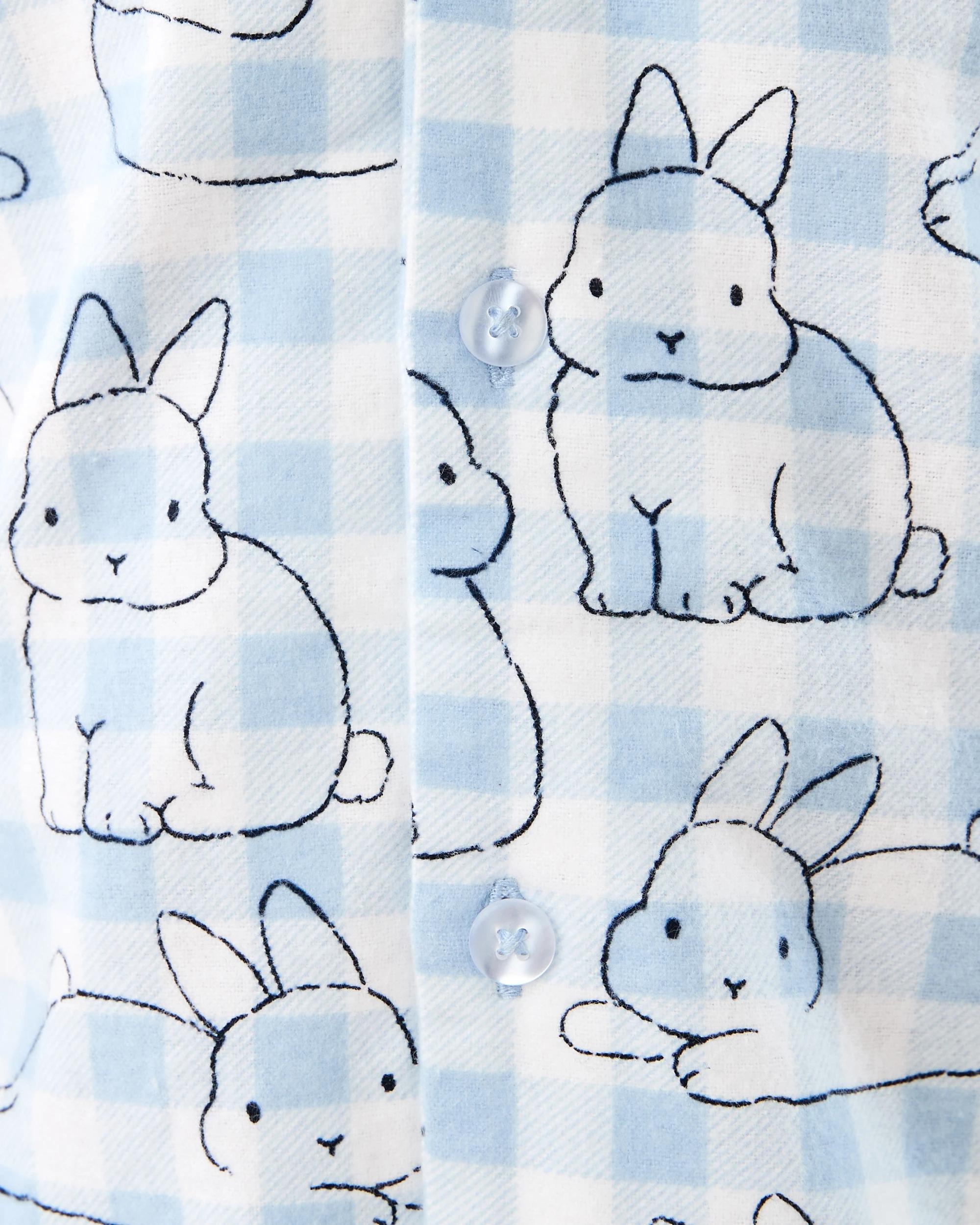 4 Flannel Pyjama Set Blu Buny, 4 of 8