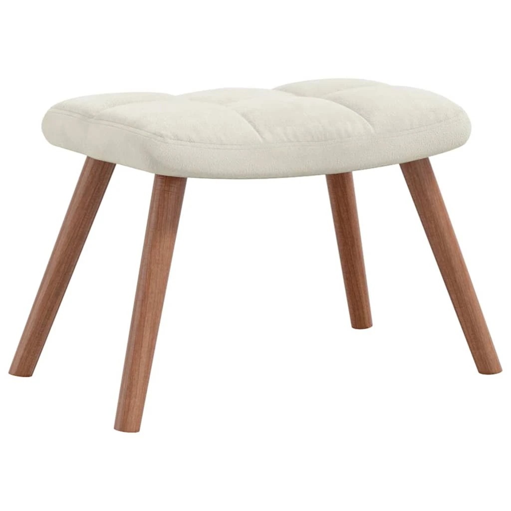 7 Vidaxl Rocking Chair With A Stool Velvet - Beige, 7 of 8