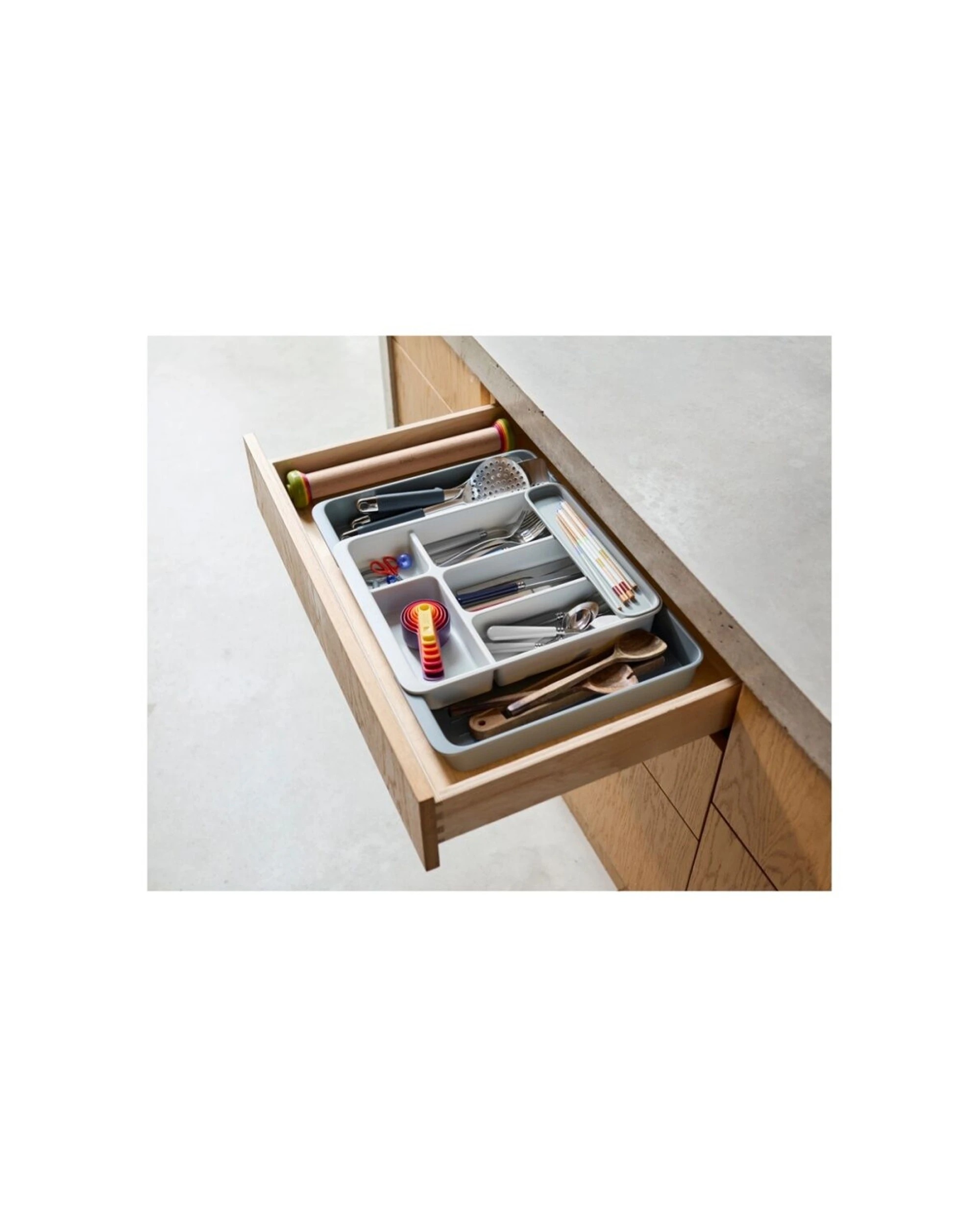 7 Joseph Joseph DrawerStore Expanding Cutlery Tray Kitchen Storage Organiser Stone - Beige, 7 of 7