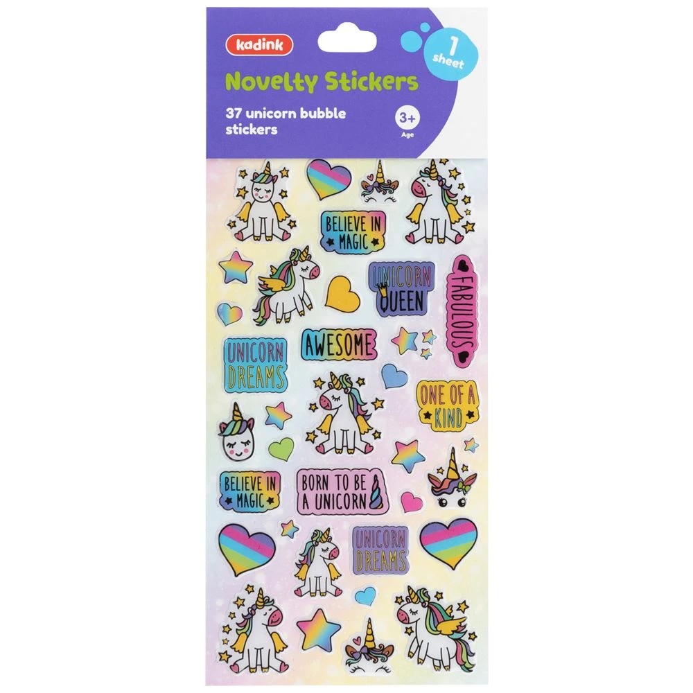 1 Kadink Bubble Sticker Sheet Unicorn Design, 1 of 1