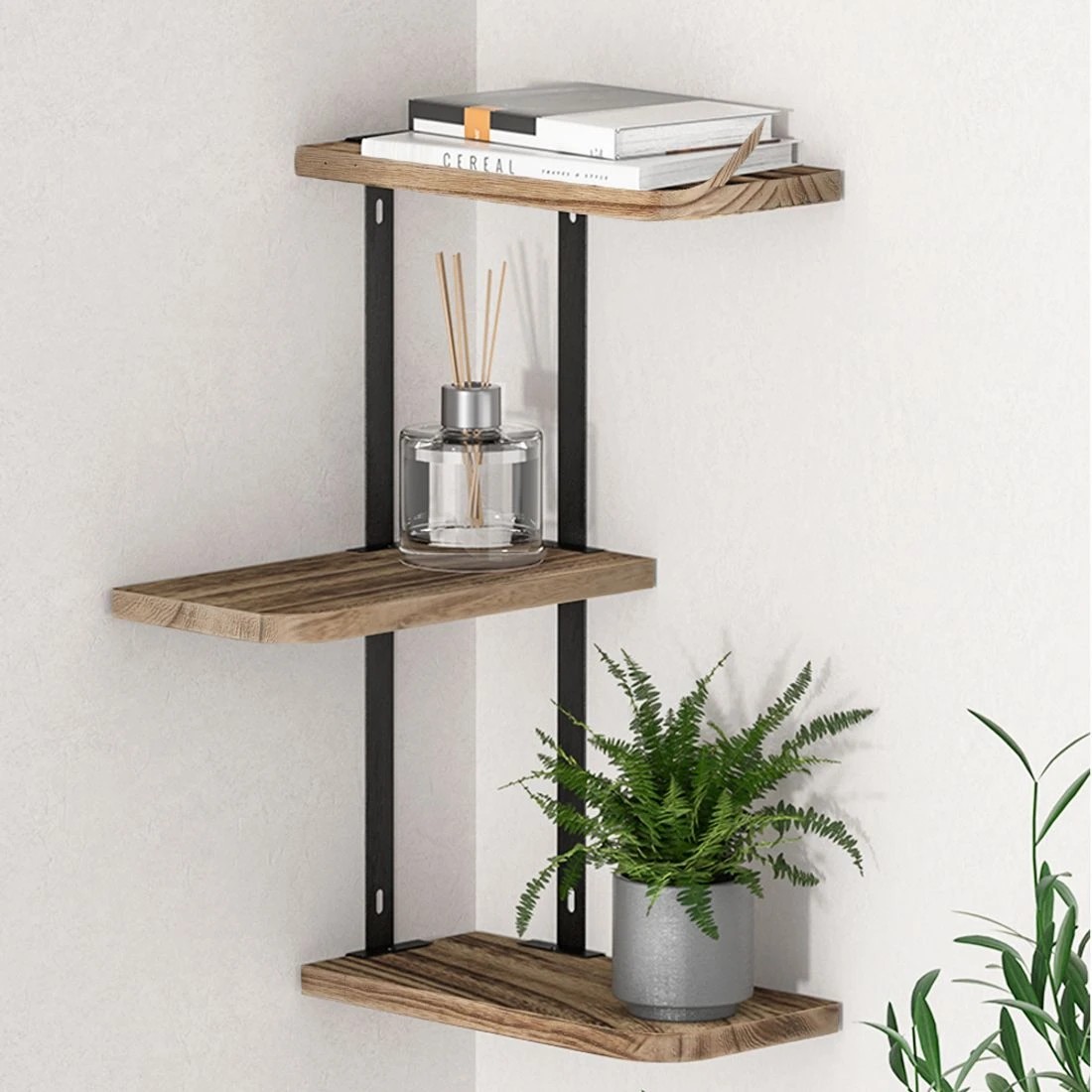 6 Artiss Floating Wall Shelf 3-Tier - Brown, 6 of 6