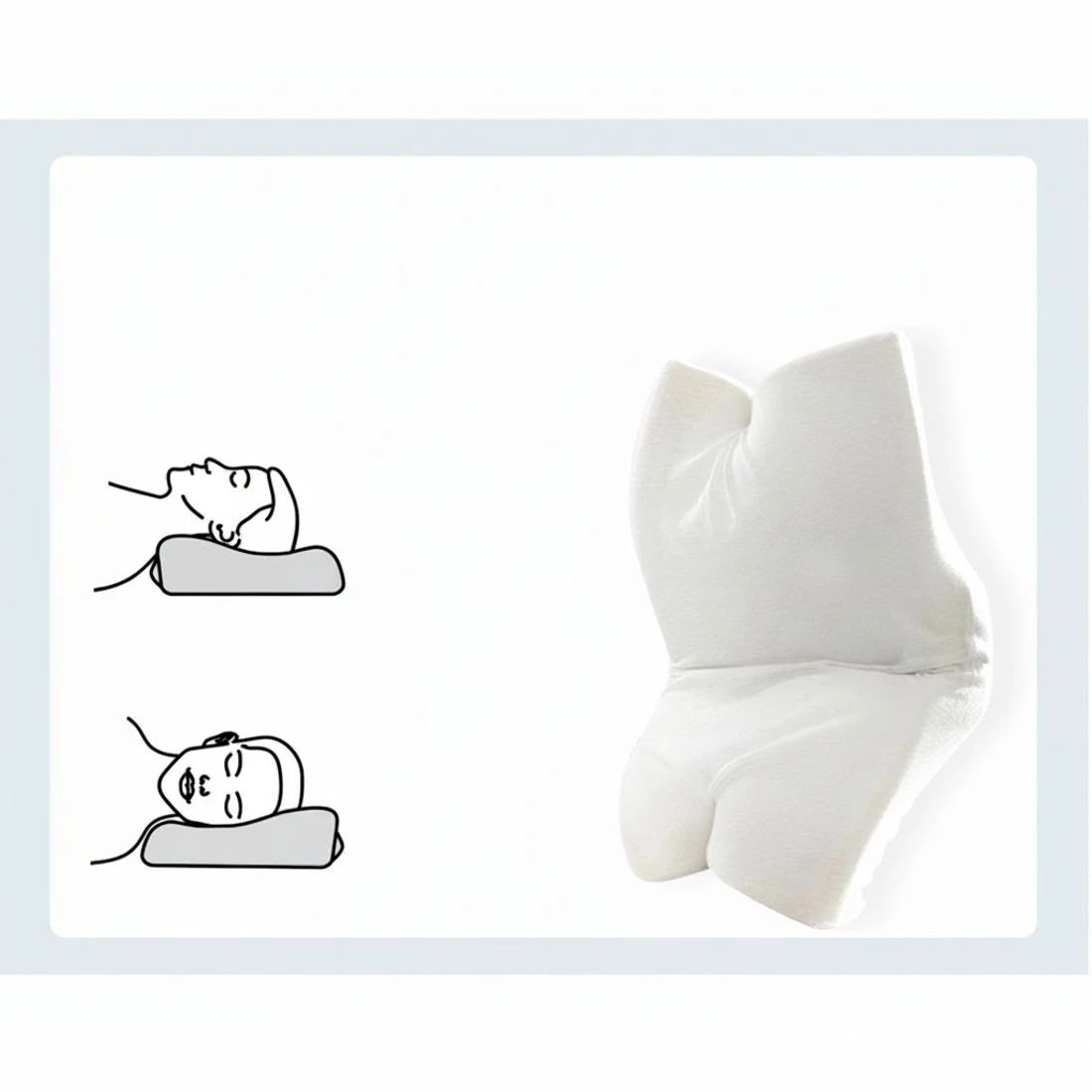 1 Giselle Bedding Memory Foam Pillow Neck Cervical Butterfly Ergonomic Support - White, 1 of 7