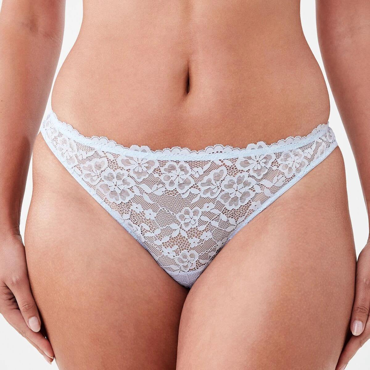 1 Co-ordinated Lace Cheeky Bikini Halo Blue, 1 of 4