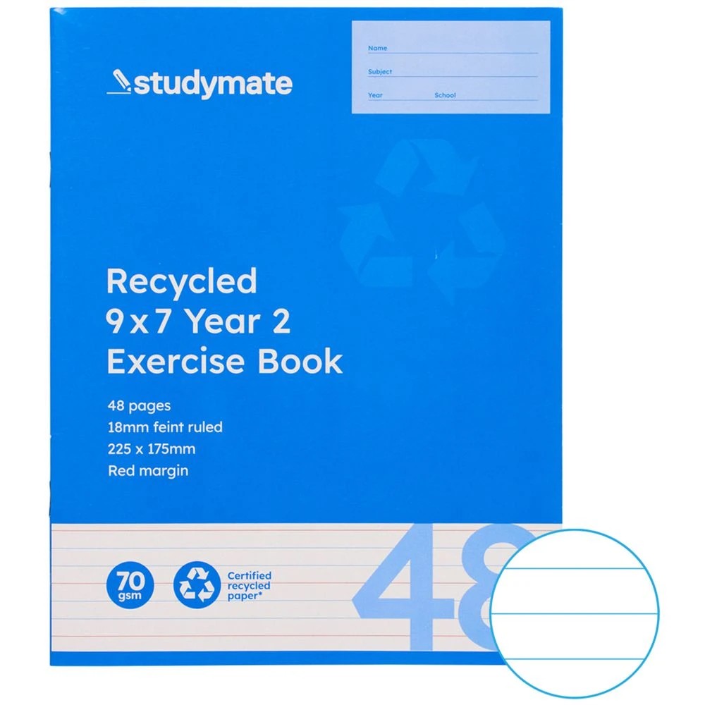 1 Studymate 9x7" Premium Exercise Book QLD Year 2 48 Page, 1 of 3