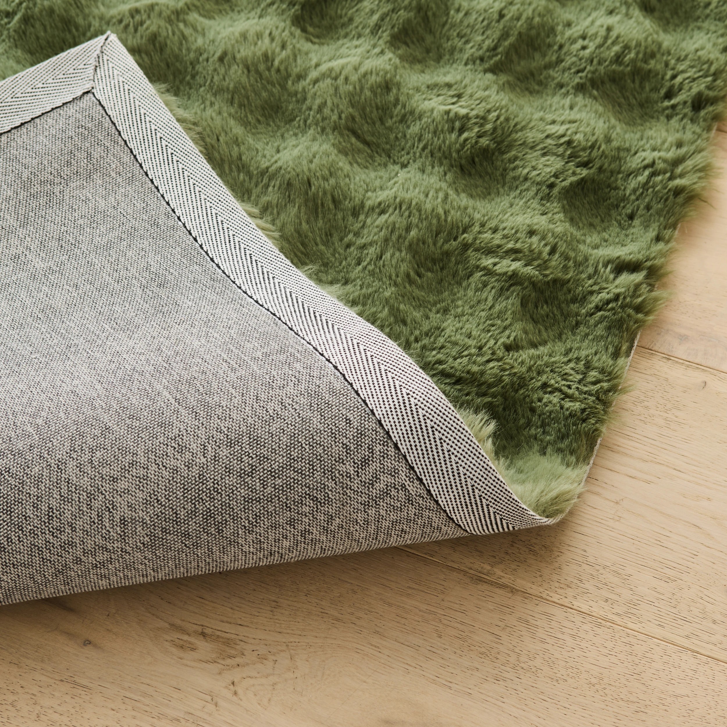 3 Faux Fur Rug - Green, Large - 235cm x 160cm, 3 of 7