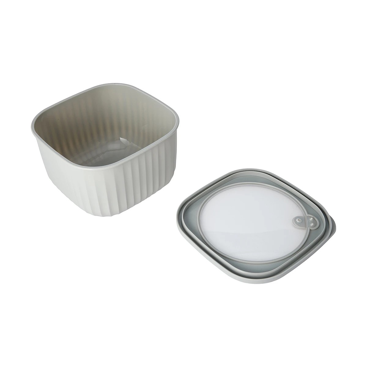 5 4 Piece Square Nested Food Storage Set - Grey, 5 of 10