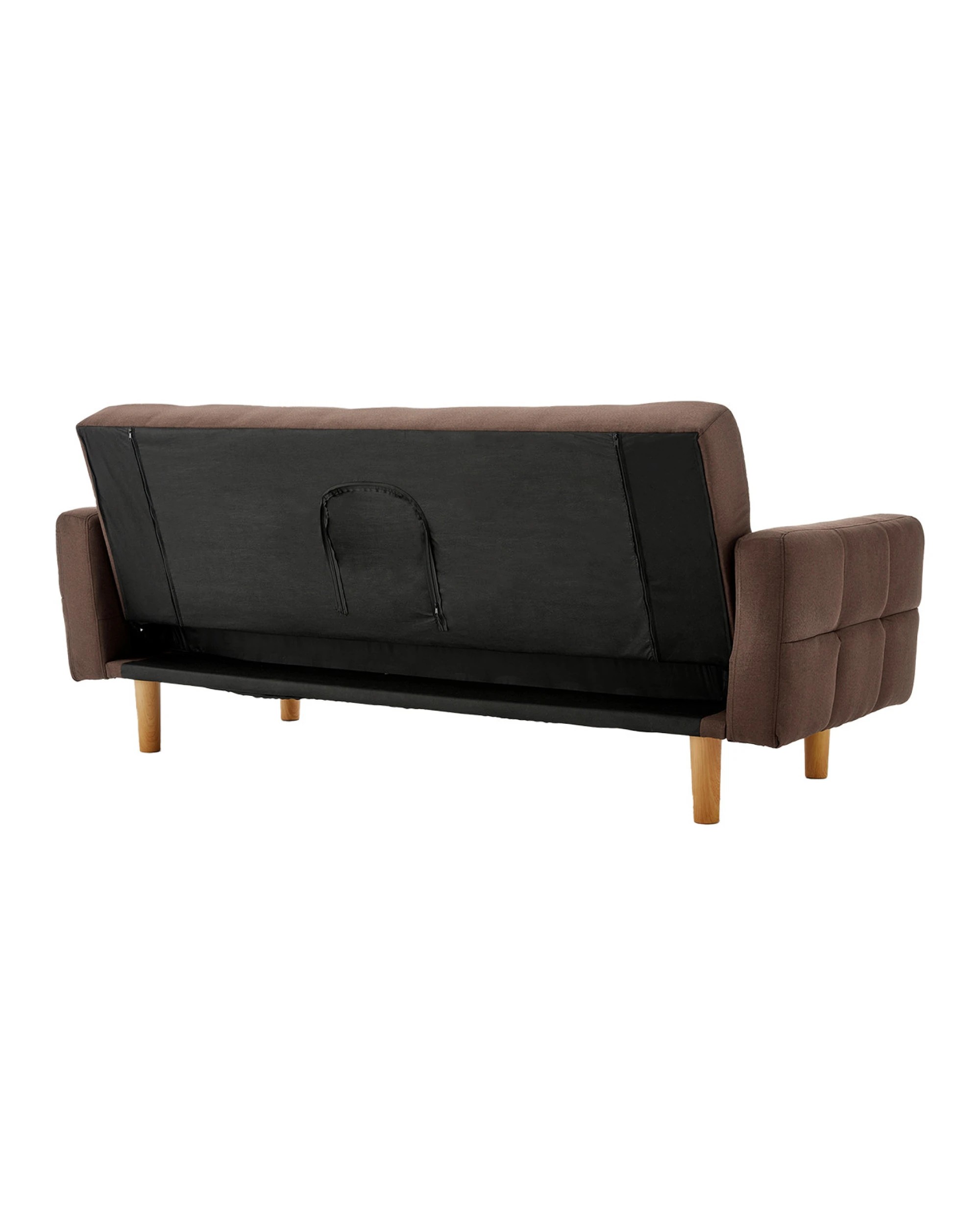8 Sarantino 3-Seater Fabric Sofa Bed Futon - Brown, 8 of 10