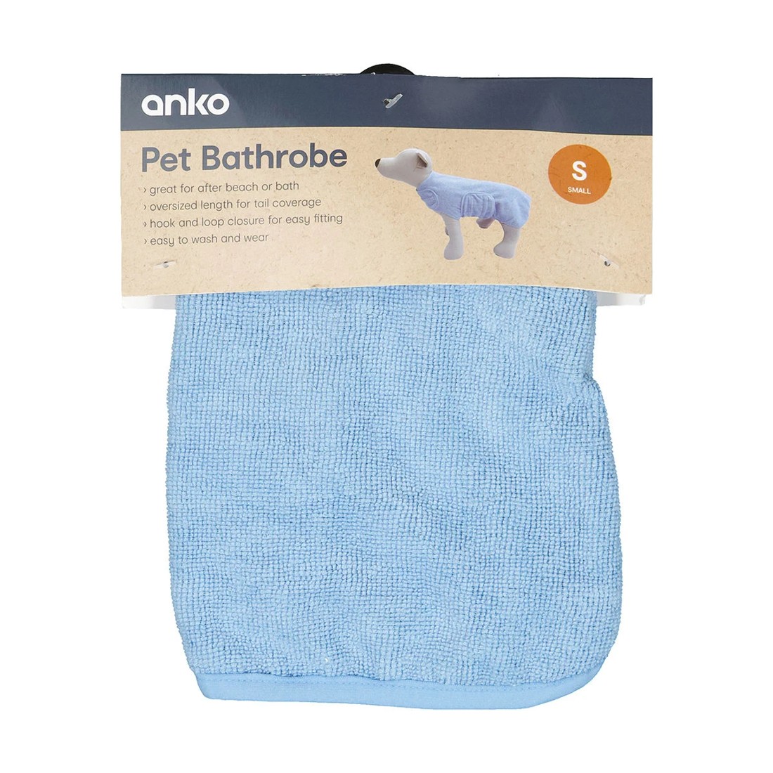 10 Pet Bathrobe - Small, Blue, 10 of 10