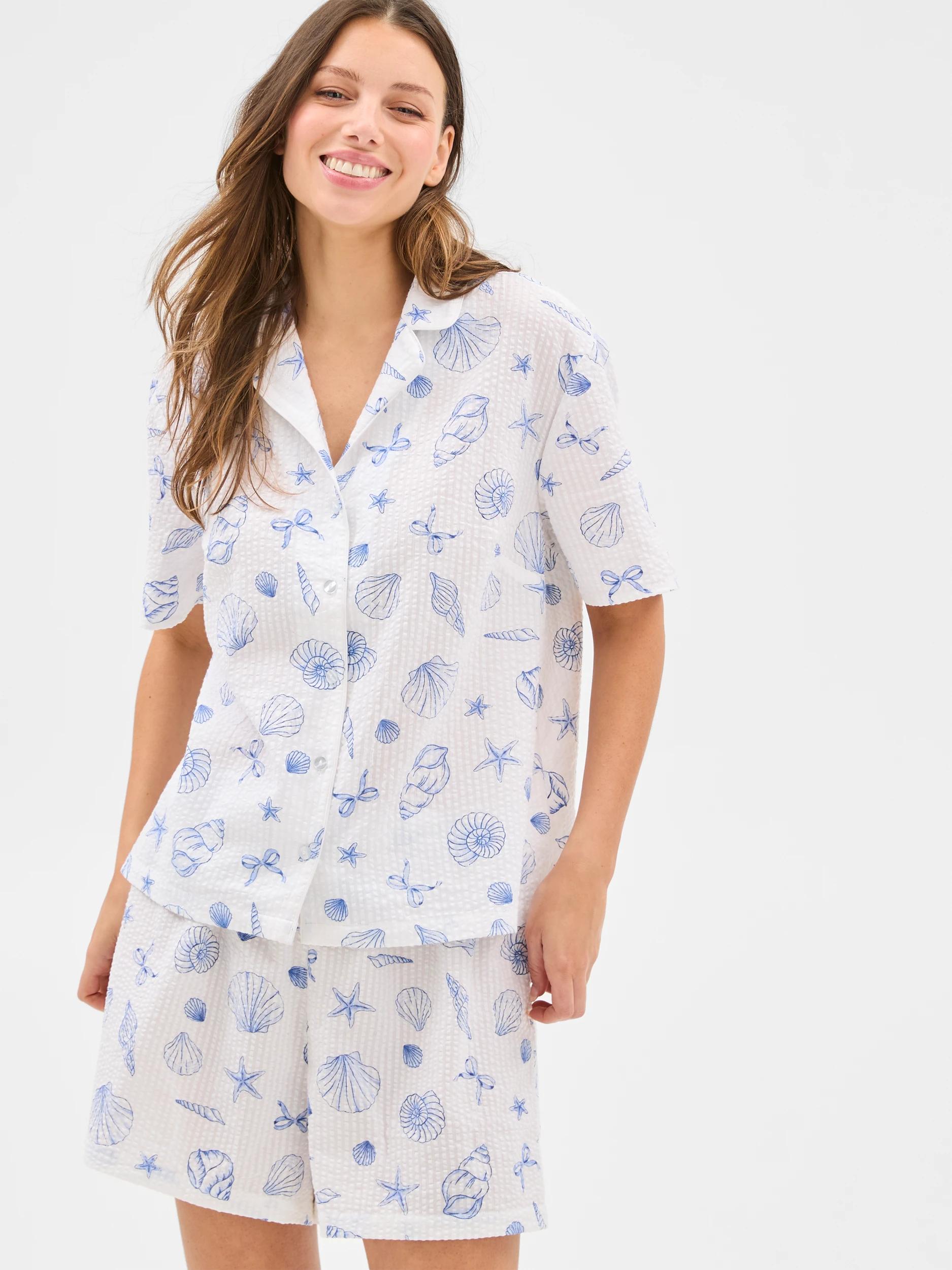 3 Target Womens Seersucker Print Short Pyjama Set SHELL, 3 of 6