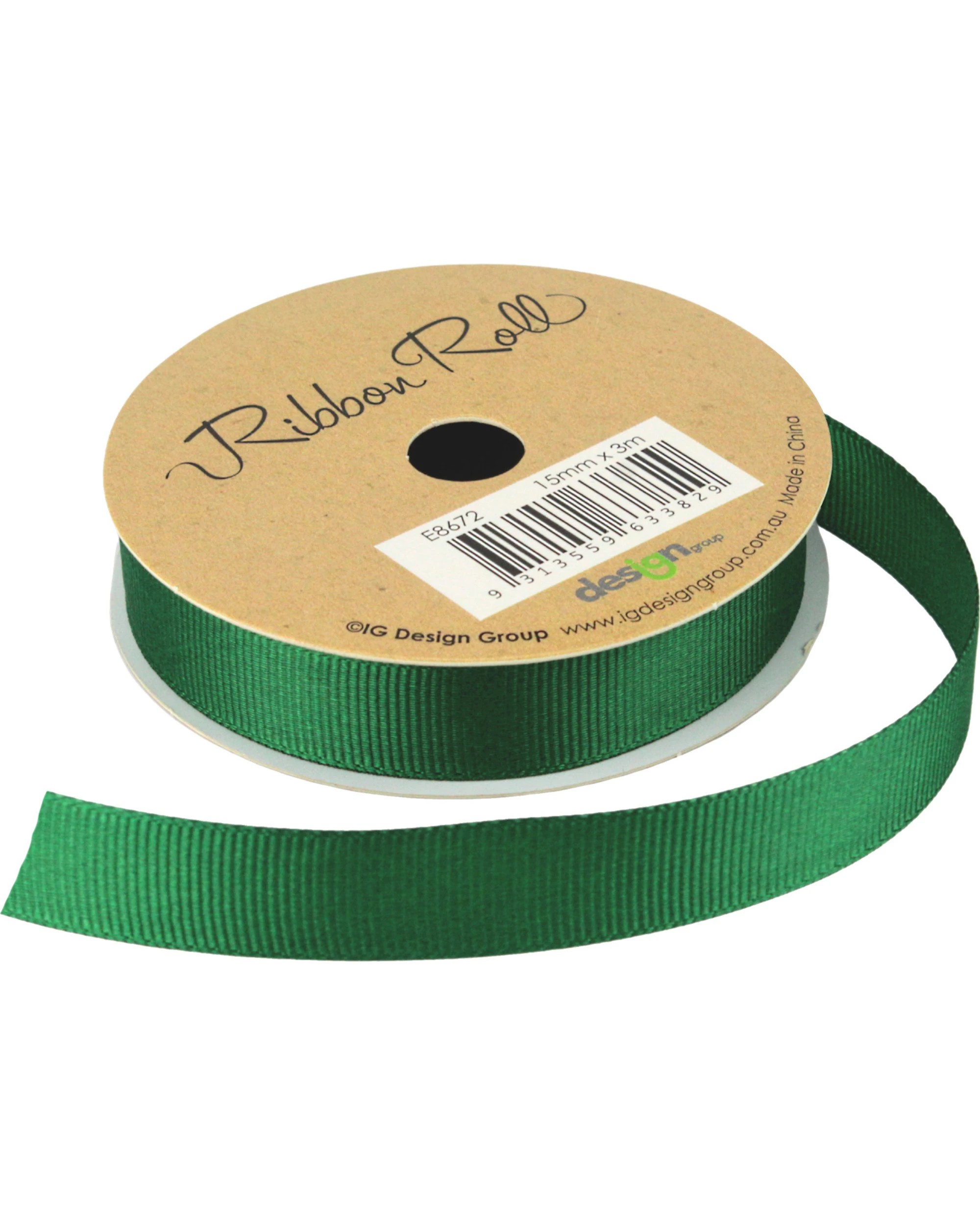 1 Design Group Grosgrain Ribbon 3m - Green, 1 of 1