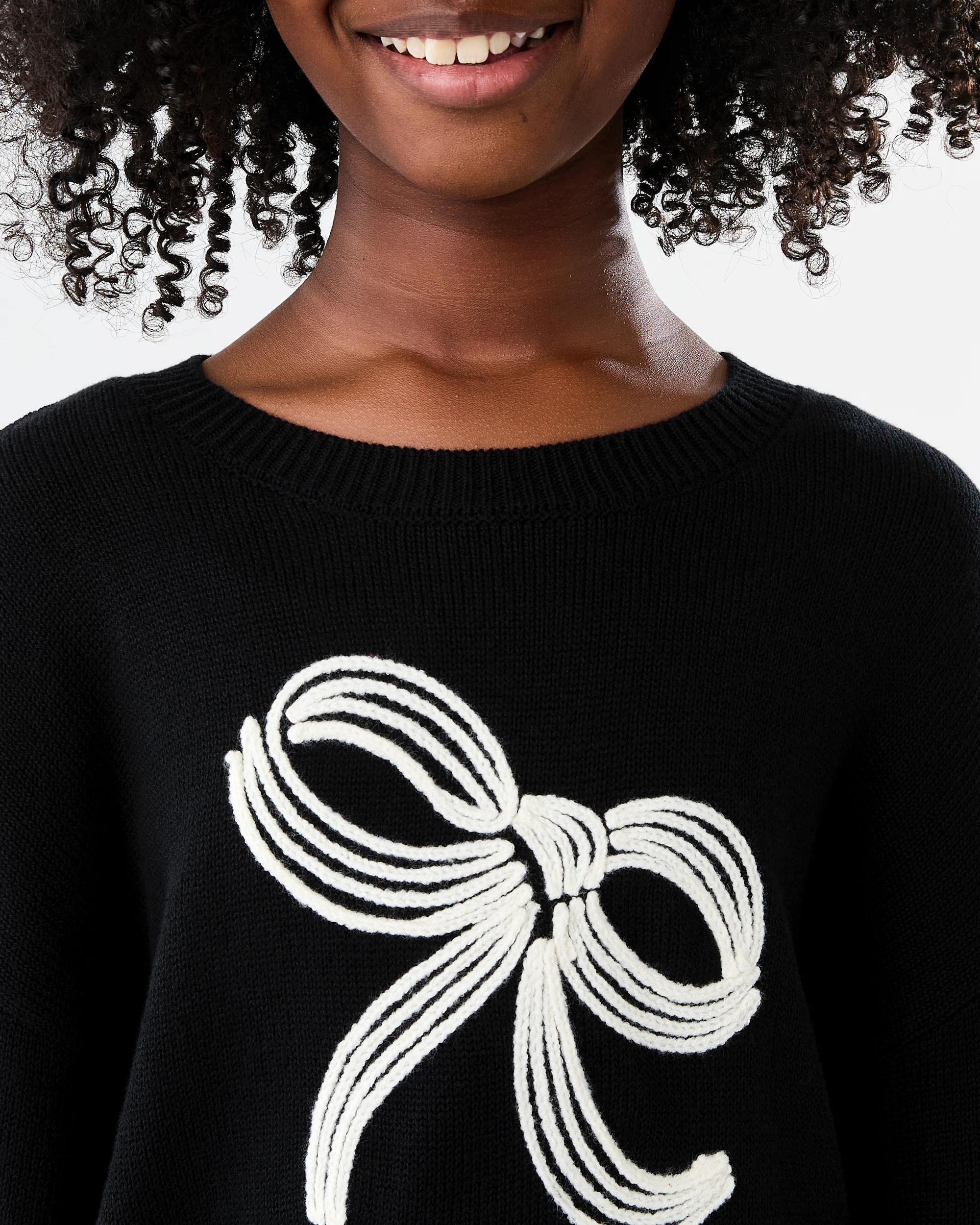 3 Cotton Jacquard Knit Sweatshirt Black, 3 of 8