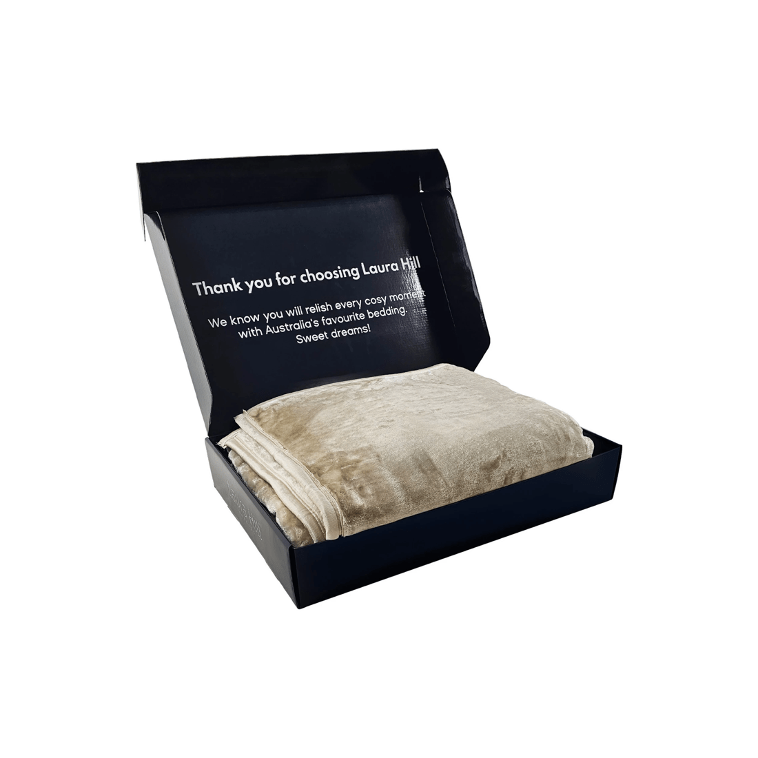 6 Laura Hill 800-gsm Mink Blanket Double-sided Soft Plush Bed Faux Throw Rug Beige
 - Queen Bed, 6 of 7