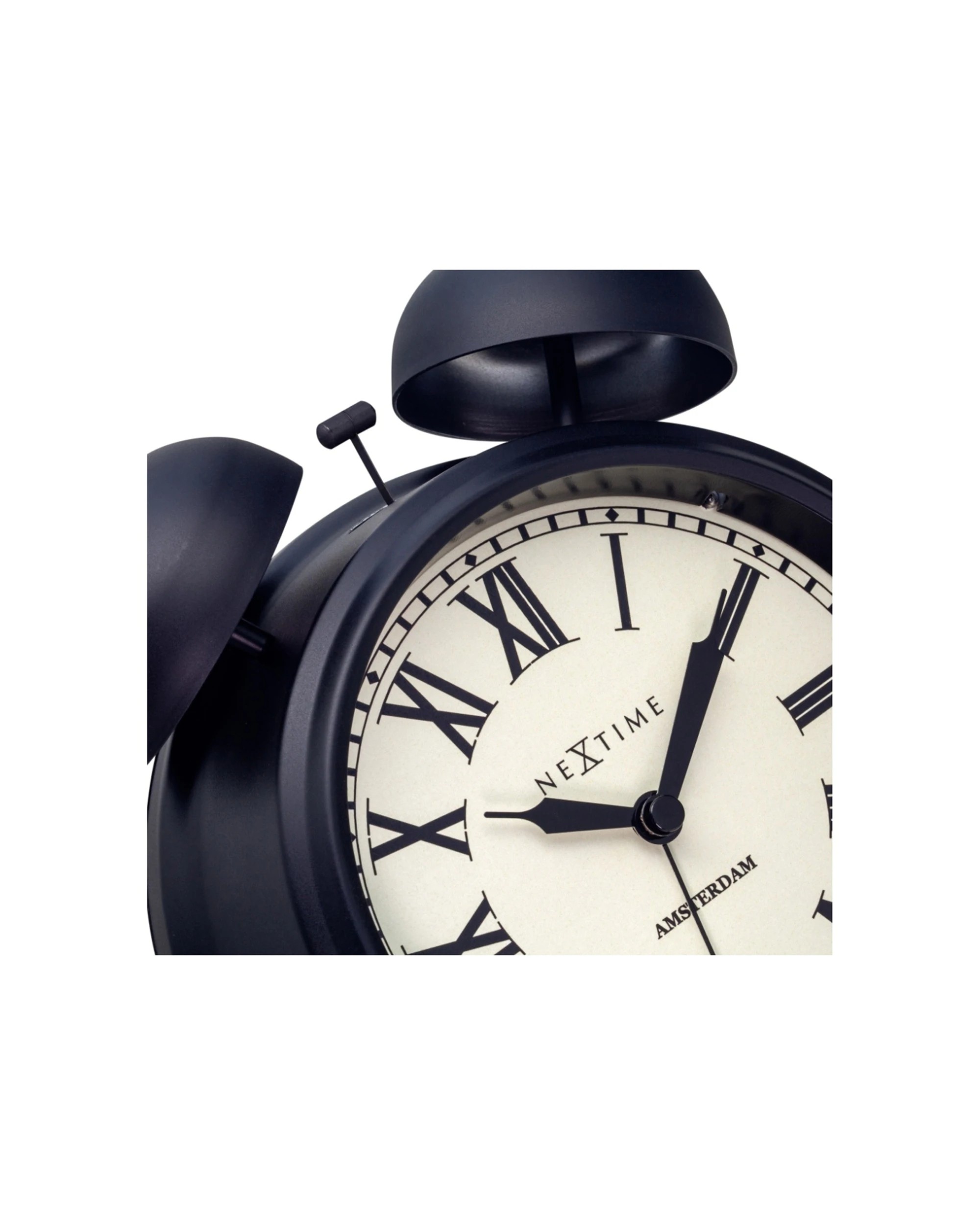 4 NEXTIME Amsterdam Alarm Clock Double Bell Silent Sweep Movement Night Light - Black, 4 of 8