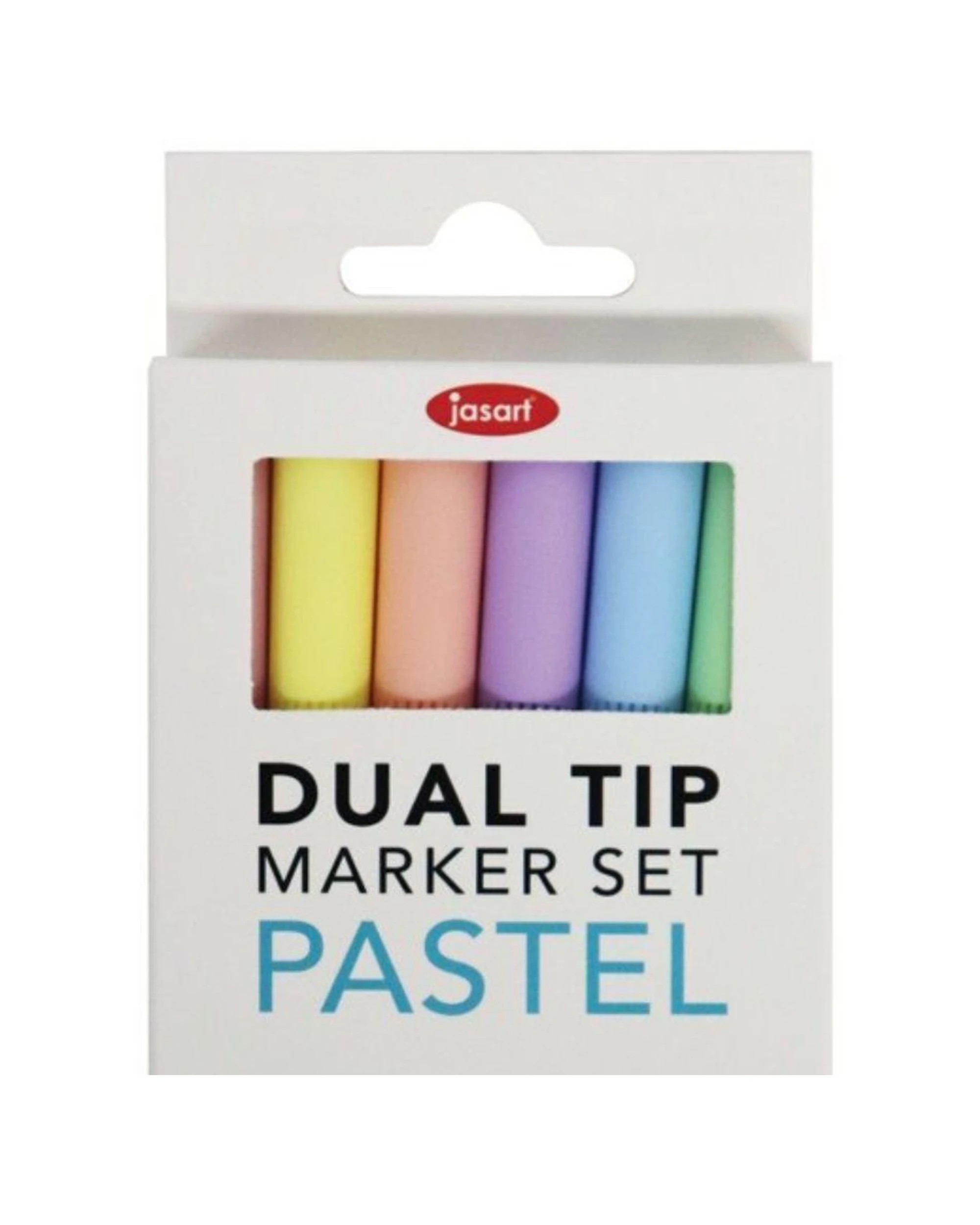 2 Jasart 6pc Dual Nib Brush Fineliner Pen Marker Set 0.4mm Pastel - Multi, 2 of 3