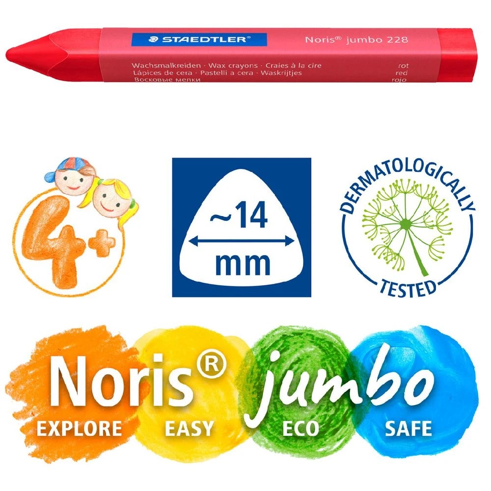 5 Staedtler Noris Triangular Wax Crayons 14mm 12 Pack, 5 of 6