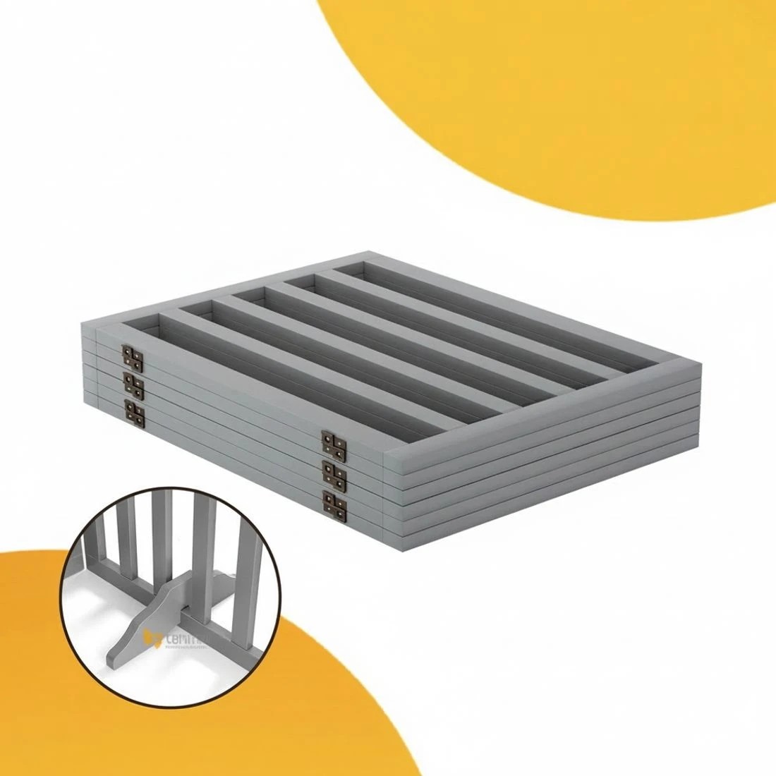 4 i.Pet Dog Gate Playpen Enclosure 6 Panel Pet Door Fence en Play Pen Stair - Grey, 4 of 5