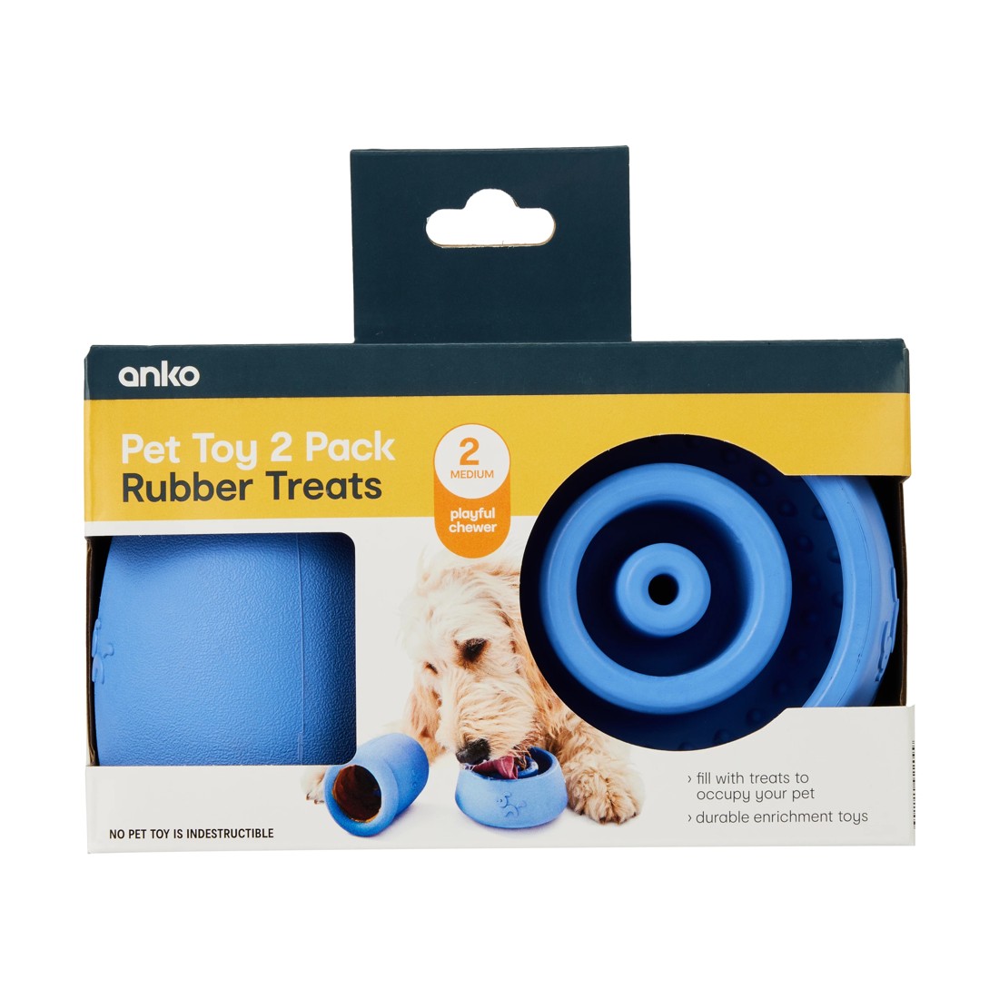 6 2 Pack Pet Rubber Treat Chew - Blue, 6 of 6