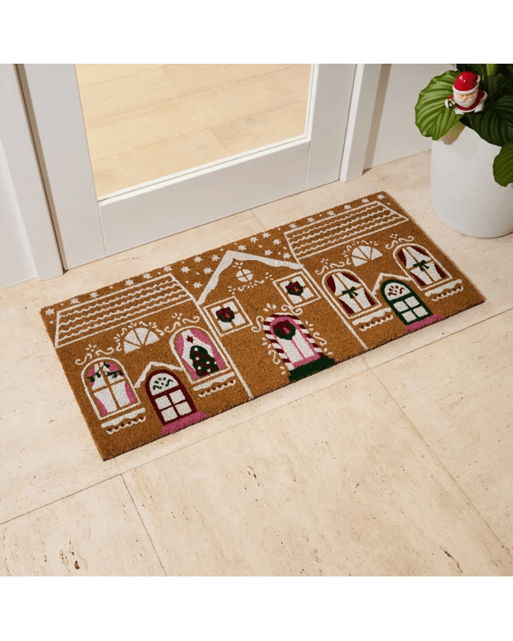 Gingerbread Village Door Mat - 100cm x 45cm