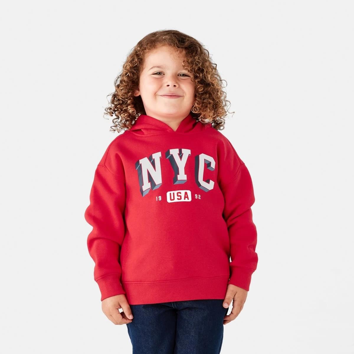 1 Print Hoodie Red Varsty, 1 of 8