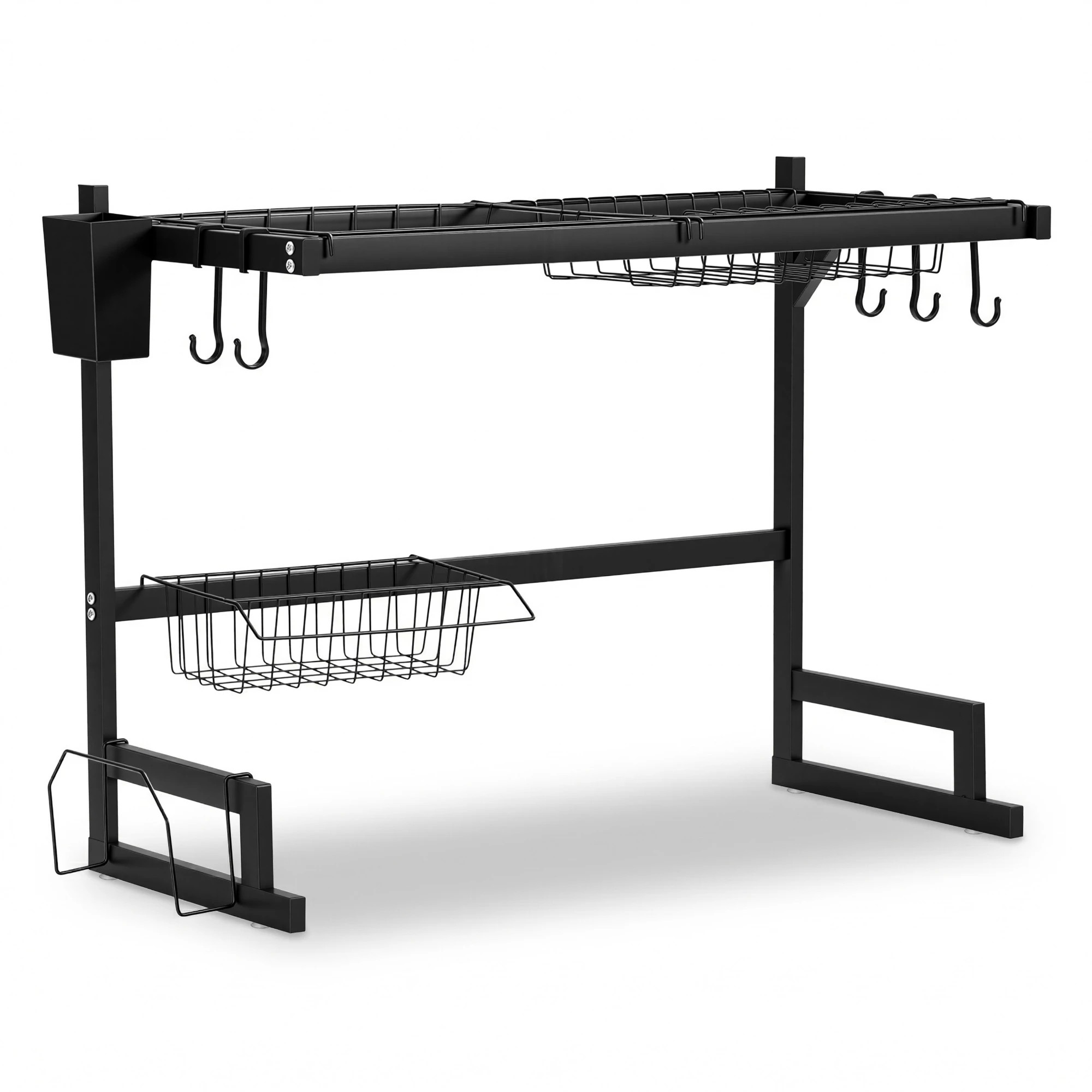 1 Cefito Dish Drying Rack for Kitchen Storage Organisation Kitchen Sink Organiser - Black, 1 of 2