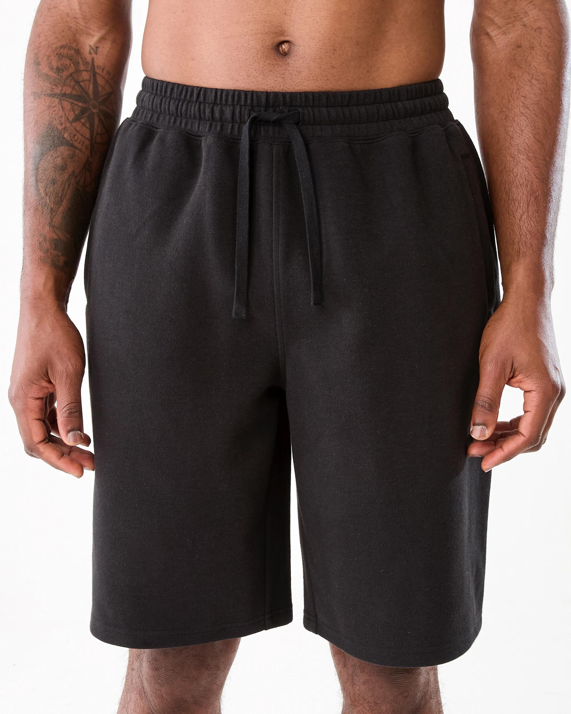 1 Elastic Waist Interlock Knit Shorts Black, 1 of 7