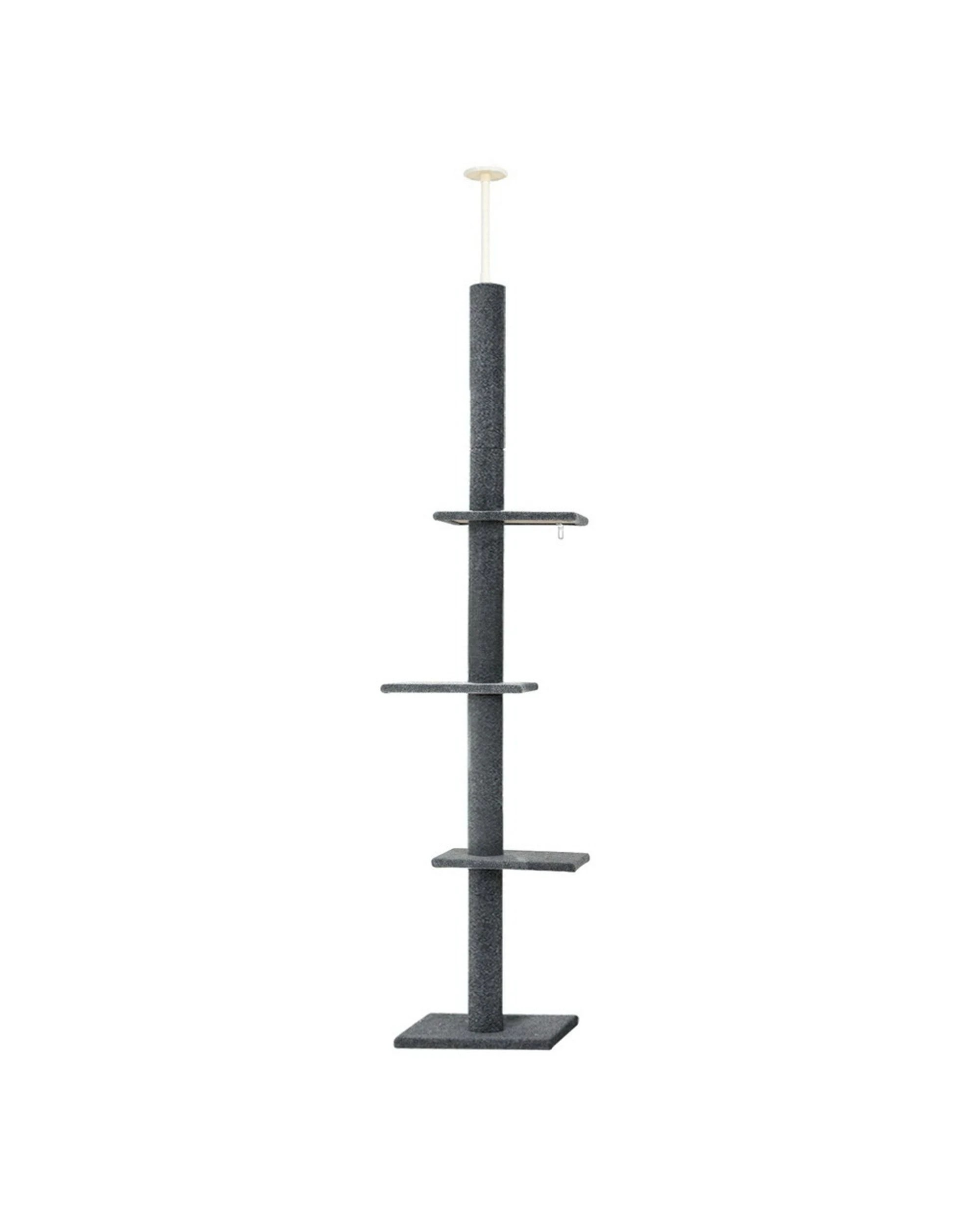 1 i.Pet Cat Tree 290cm Tower Scratching Post Scratcher Floor to Ceiling Cats Bed - Grey, 1 of 4