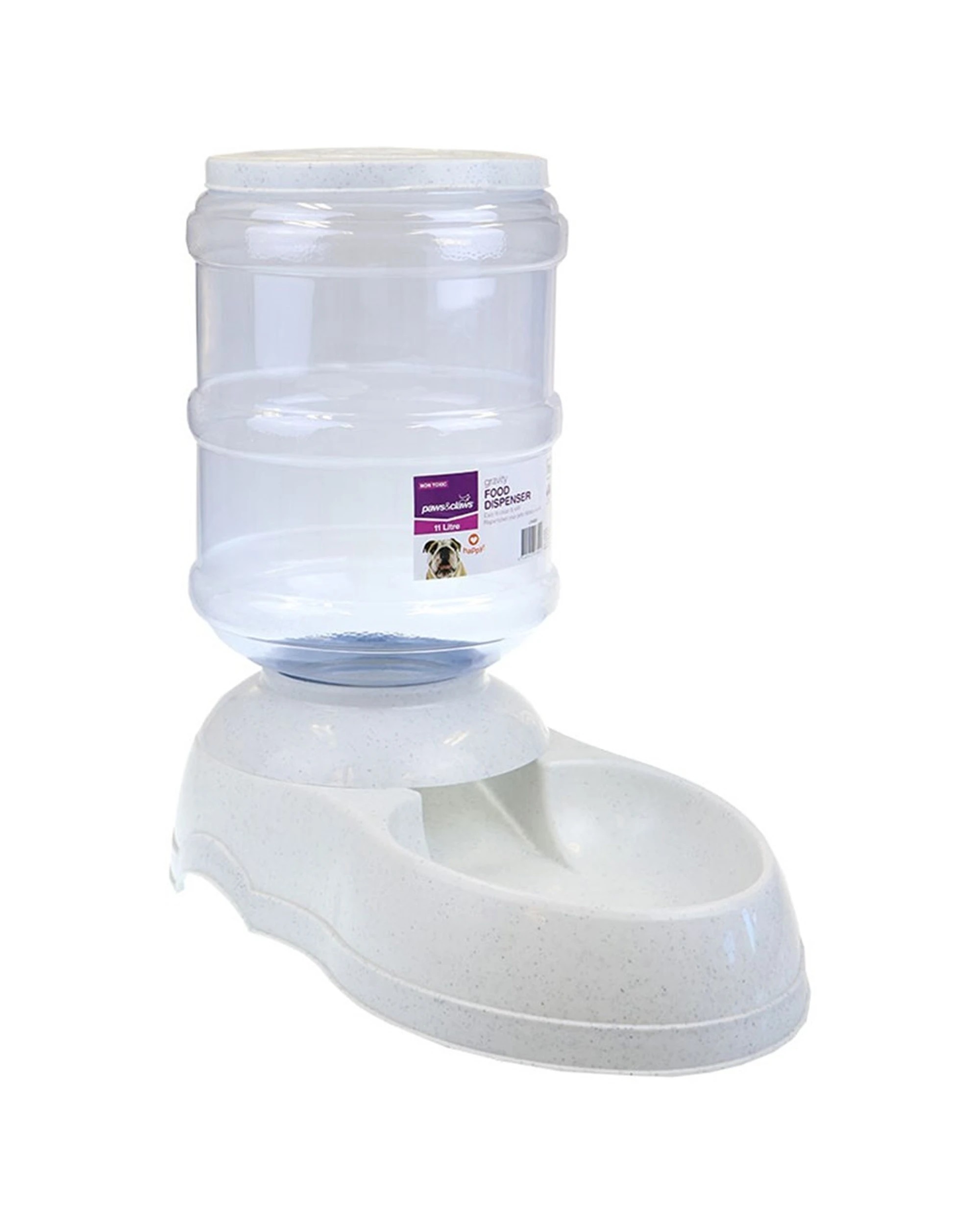 1 Paws And Claws 11l Gravity Pet Food Dispenser White Automatic Refill Feeder - White, 1 of 4
