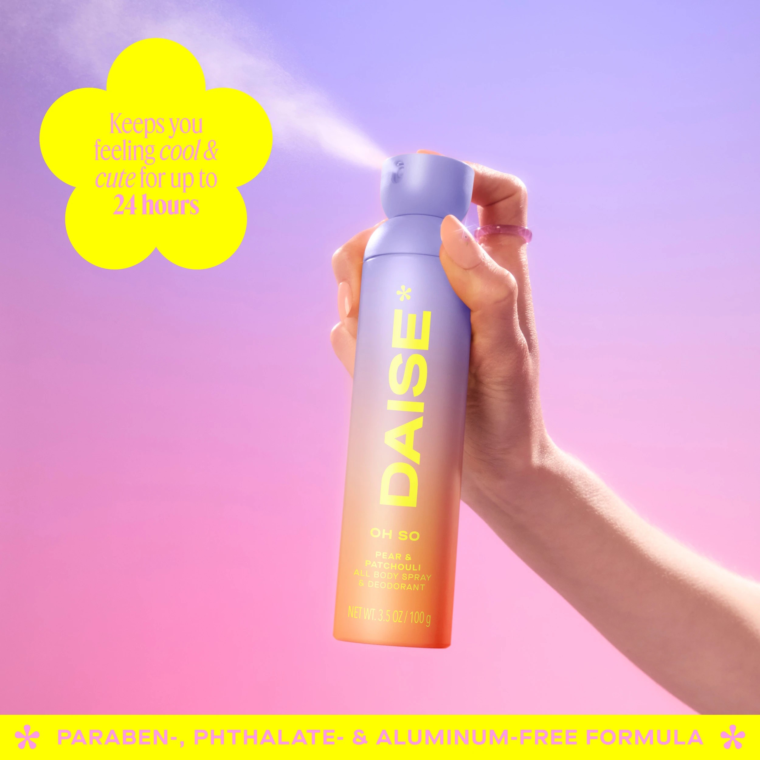 4 DAISE Oh So All Body Spray and Deodorant 120ml - Pear and Patchouli Scent, 4 of 10