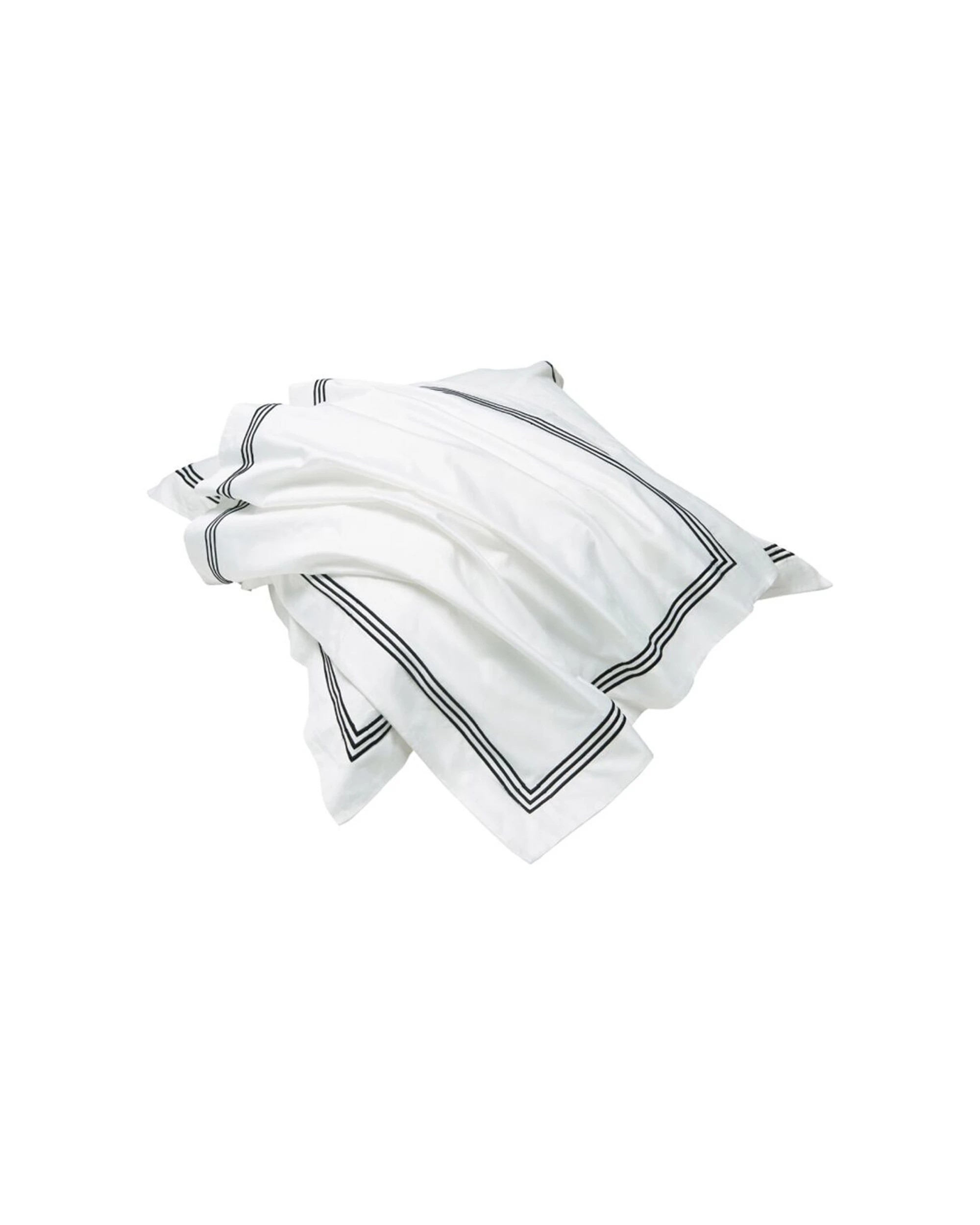 2 Grosvenor House 500TC Egyptian Cotton Hotel Embroidered European Pillowcase With Black - White, 2 of 3