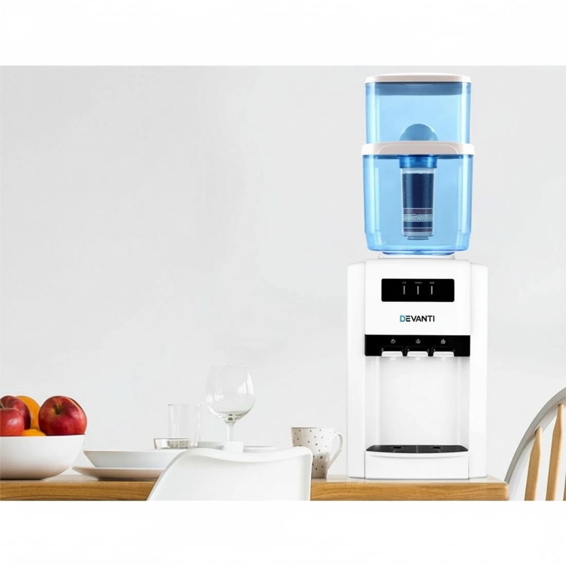6 Devanti Countertop Benchtop Water Cooler Dispenser 22L 7-Stage Filter Filtration Hot Cold Triple Tap Purifier - multi, 6 of 10