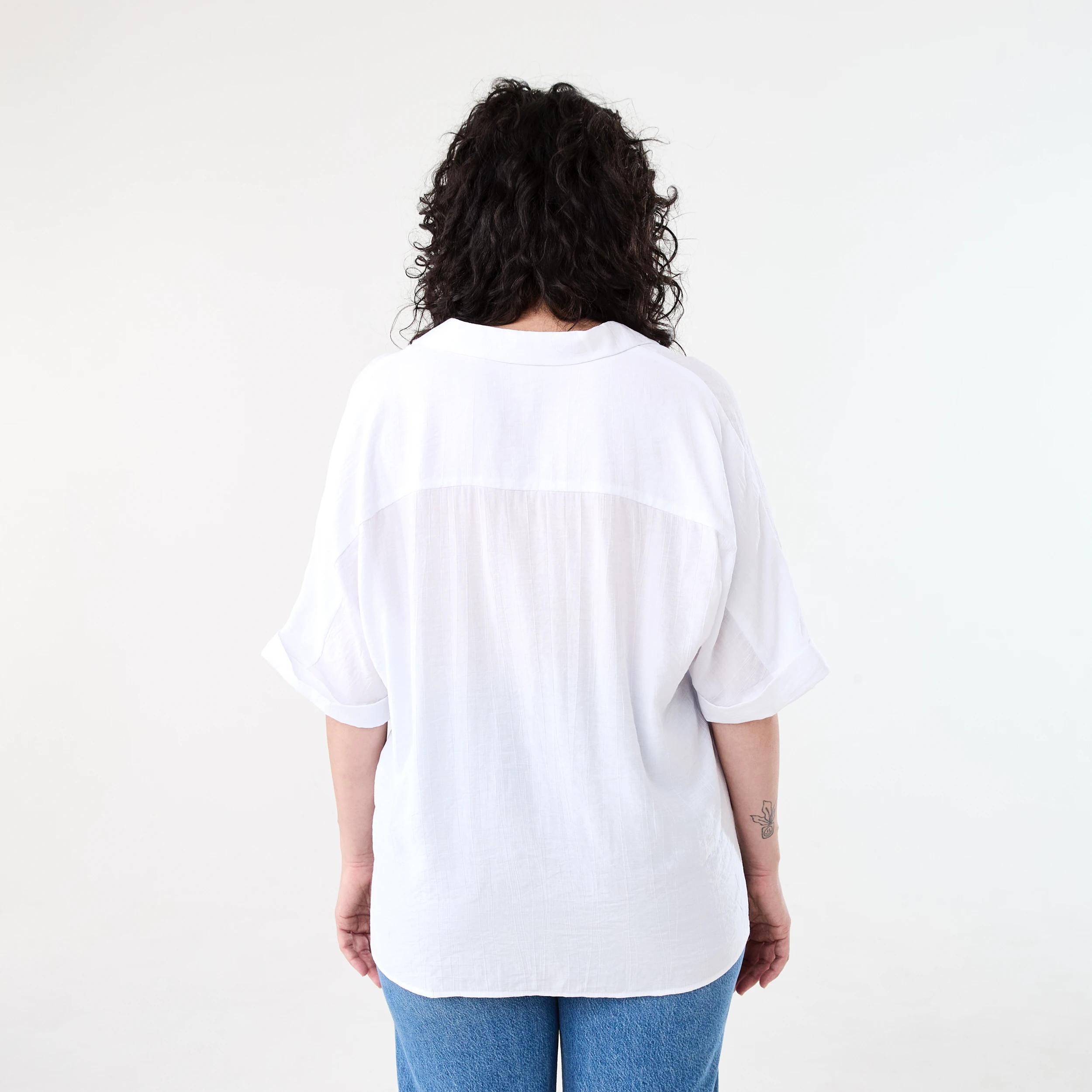 3 Short Sleeve Dolman Shirt WHITE, 3 of 7