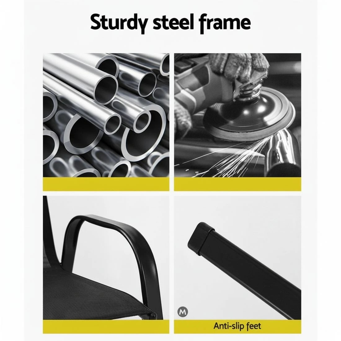 7 Gardeon 4PC Outdoor Dining Chairs Stackable Lounge Chair Patio Furniture - Black, 7 of 7