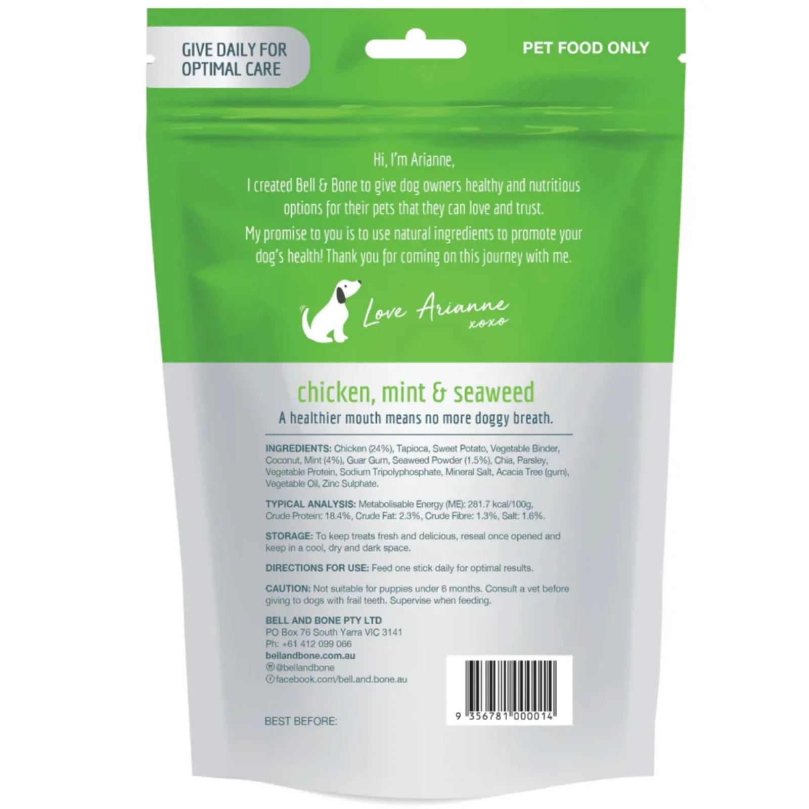 2 Bell And Bone Dental Sticks - Chicken, Mint And Seaweed - Large, 2 of 2