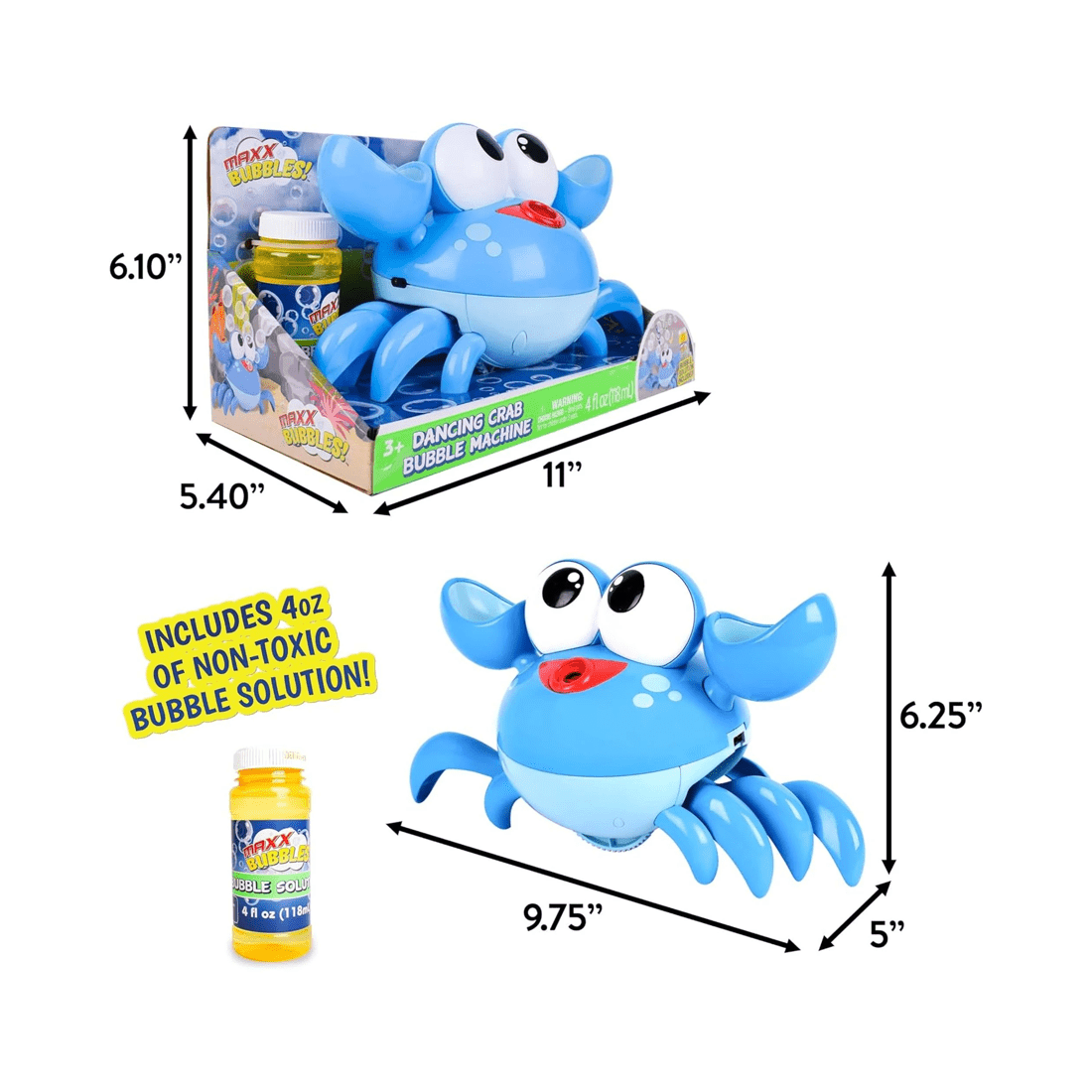 3 Maxx Bubbles Dancing Crab Bubble Machine - Blue, 3 of 7